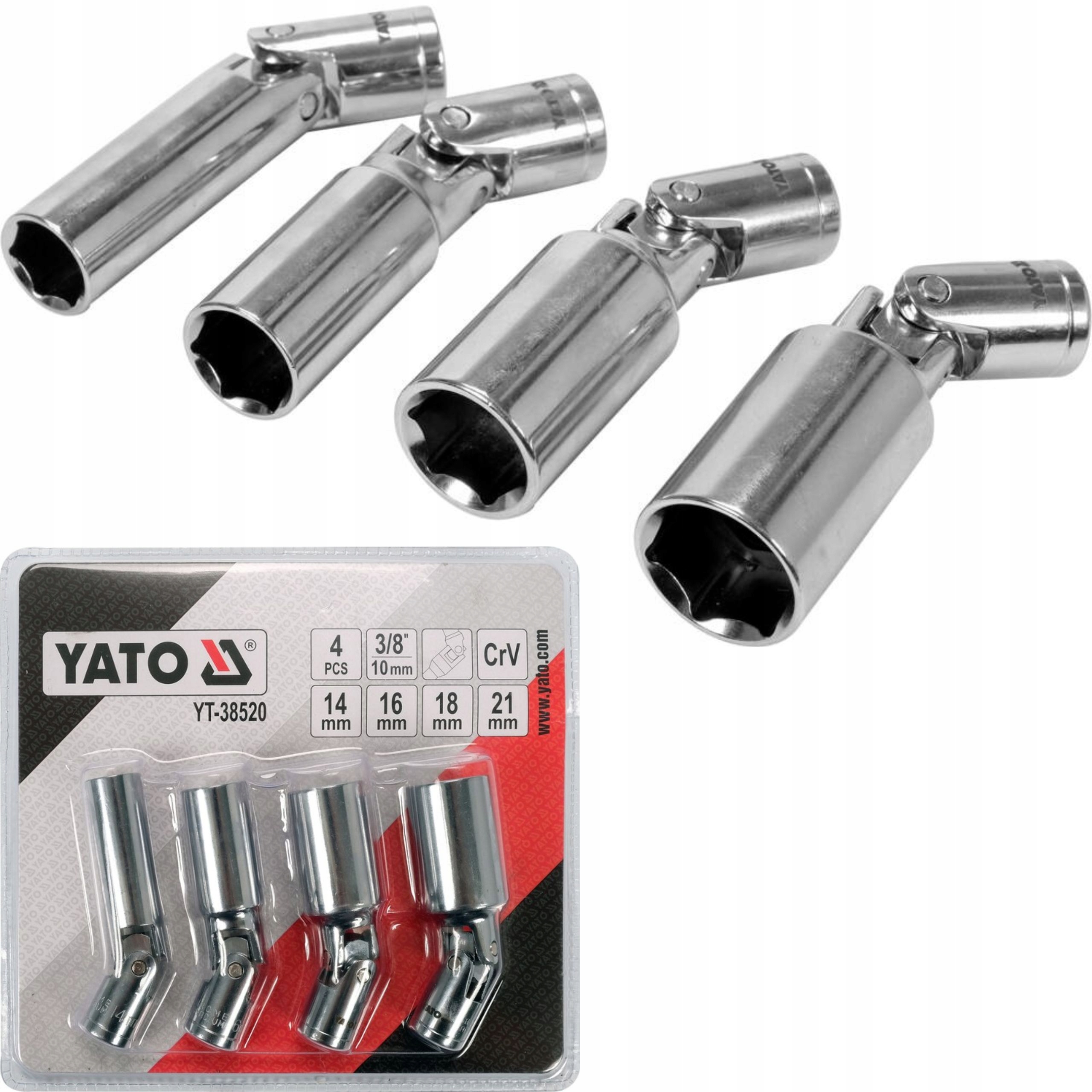 KLUCZE NASADOWE DO ŚWIEC ZAPŁONOWYCH ISKROWYCH YATO 3/4 " 14/16/18/21MM