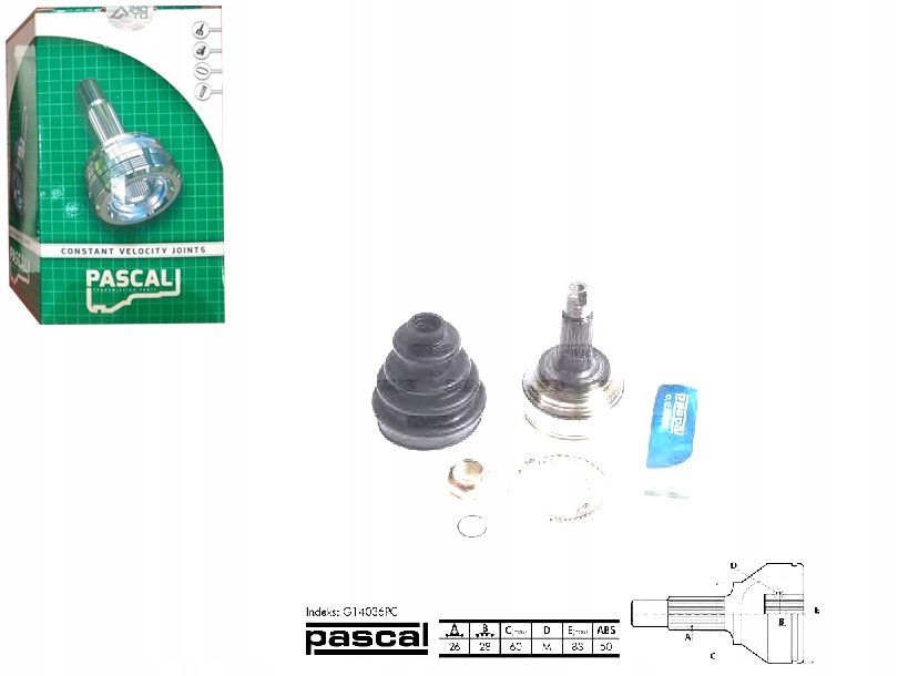 ШРУС ПРИВІДНОГО ZEWNETRZNY 6z/28Z0mm ABS:50)