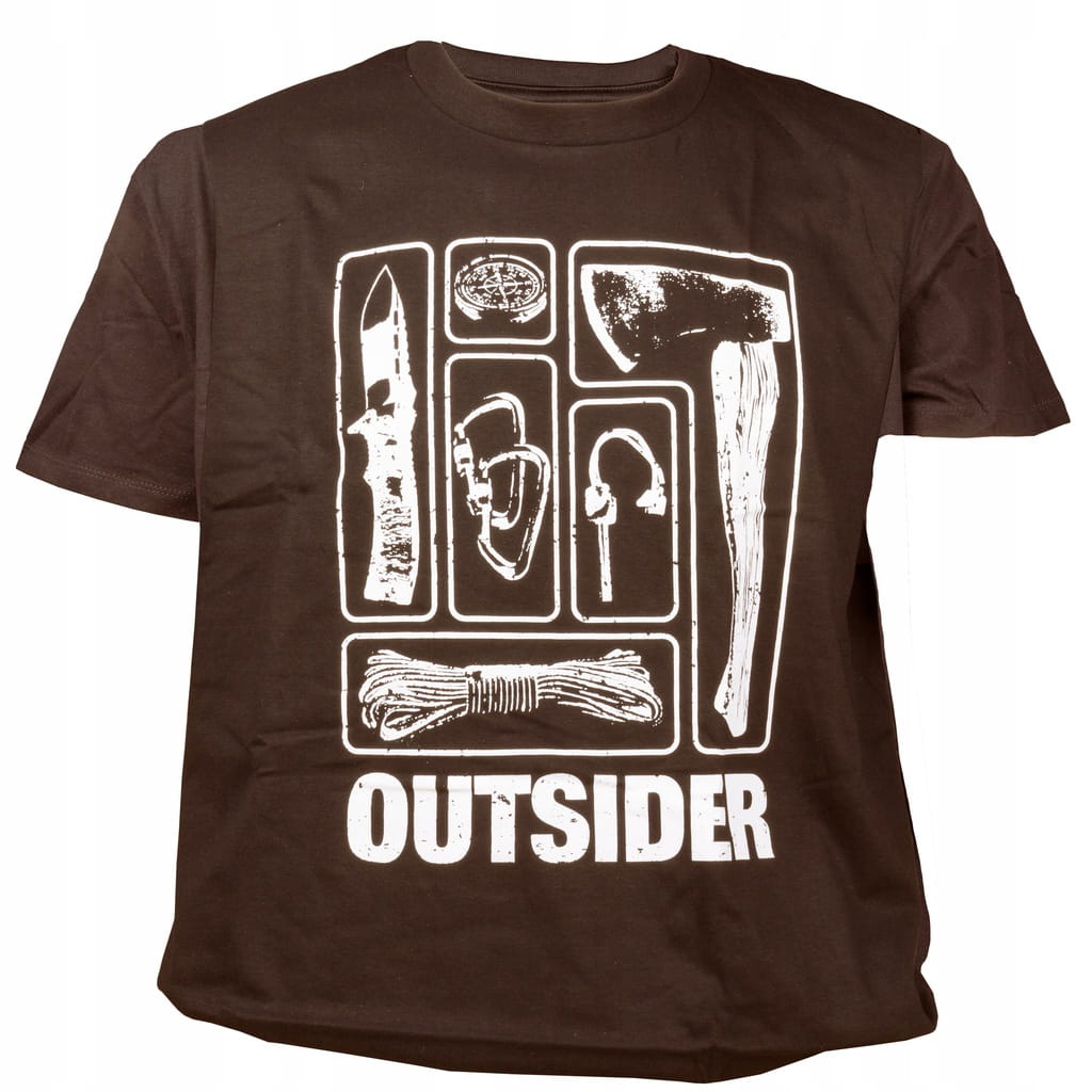 Koszulka Męska T-shirt TigerWood Outsider L Brązowa