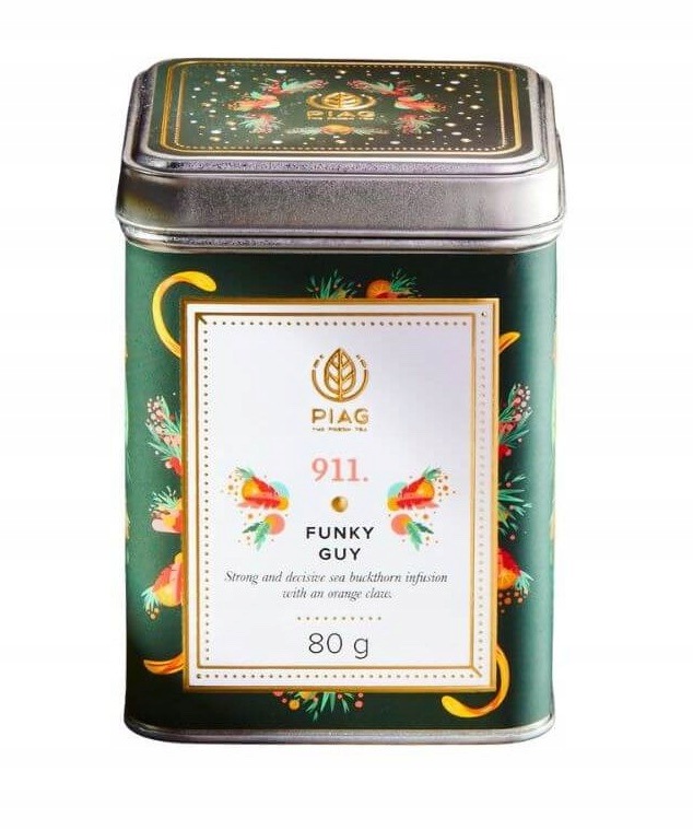 Piag Čaj v plechovce 80 g 911. Funky Guy Nálev s rakytníkem