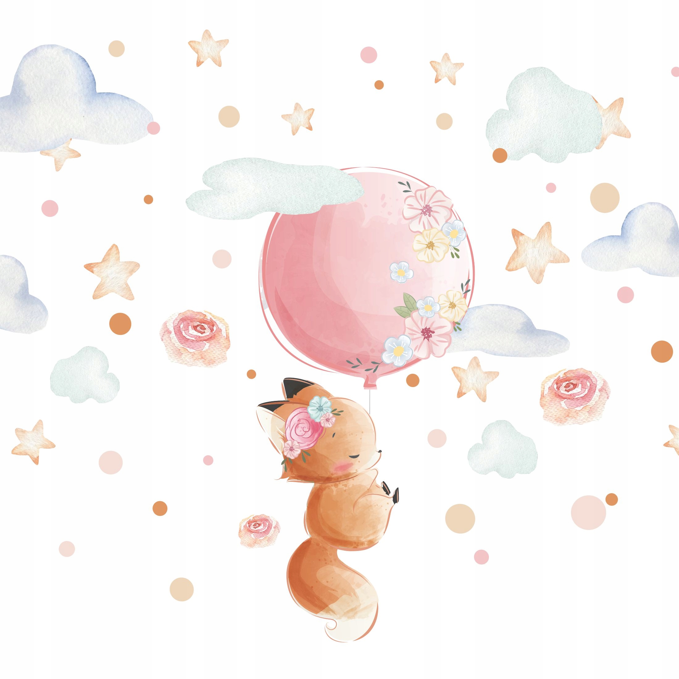 

Naklejka ścienna pastel lisek balony 70x60