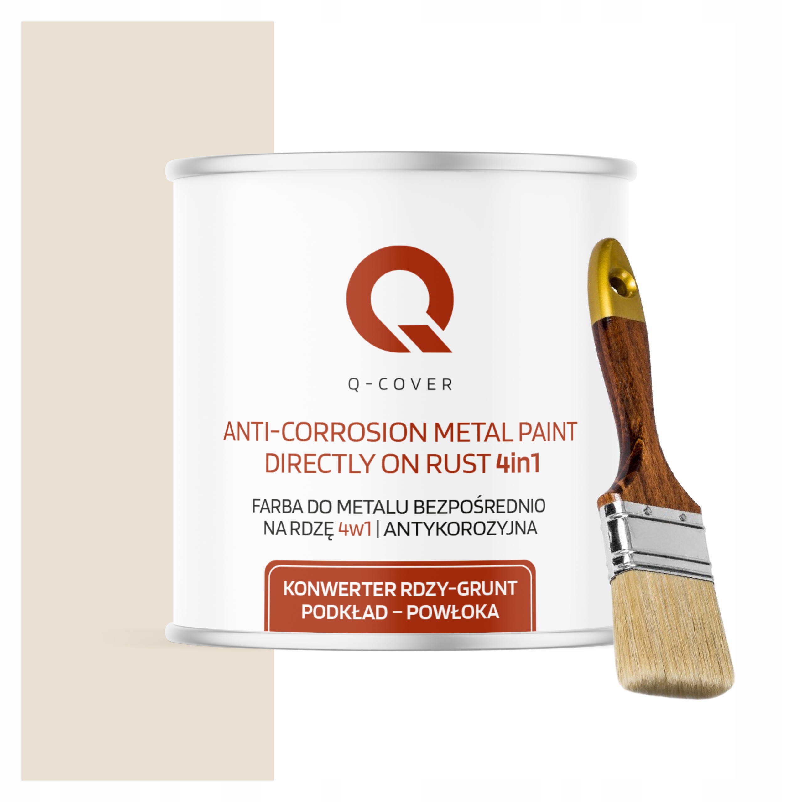 Farba na kov Antikorózna 2.5L Vysoký lesk Farba Krémová štetec