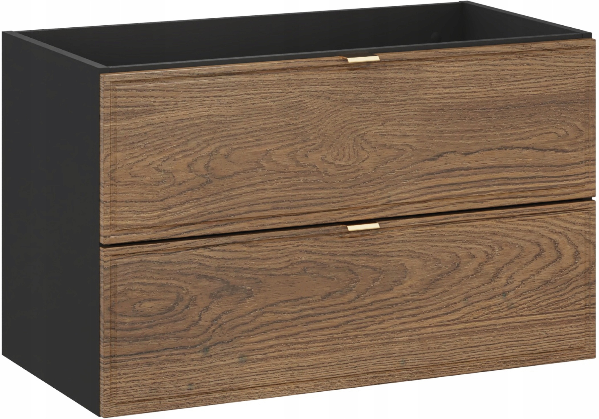 Szafka łazienkowa 80cm, szuflady, Meble łazienkowe TALIA Dąb Casella/Czarny