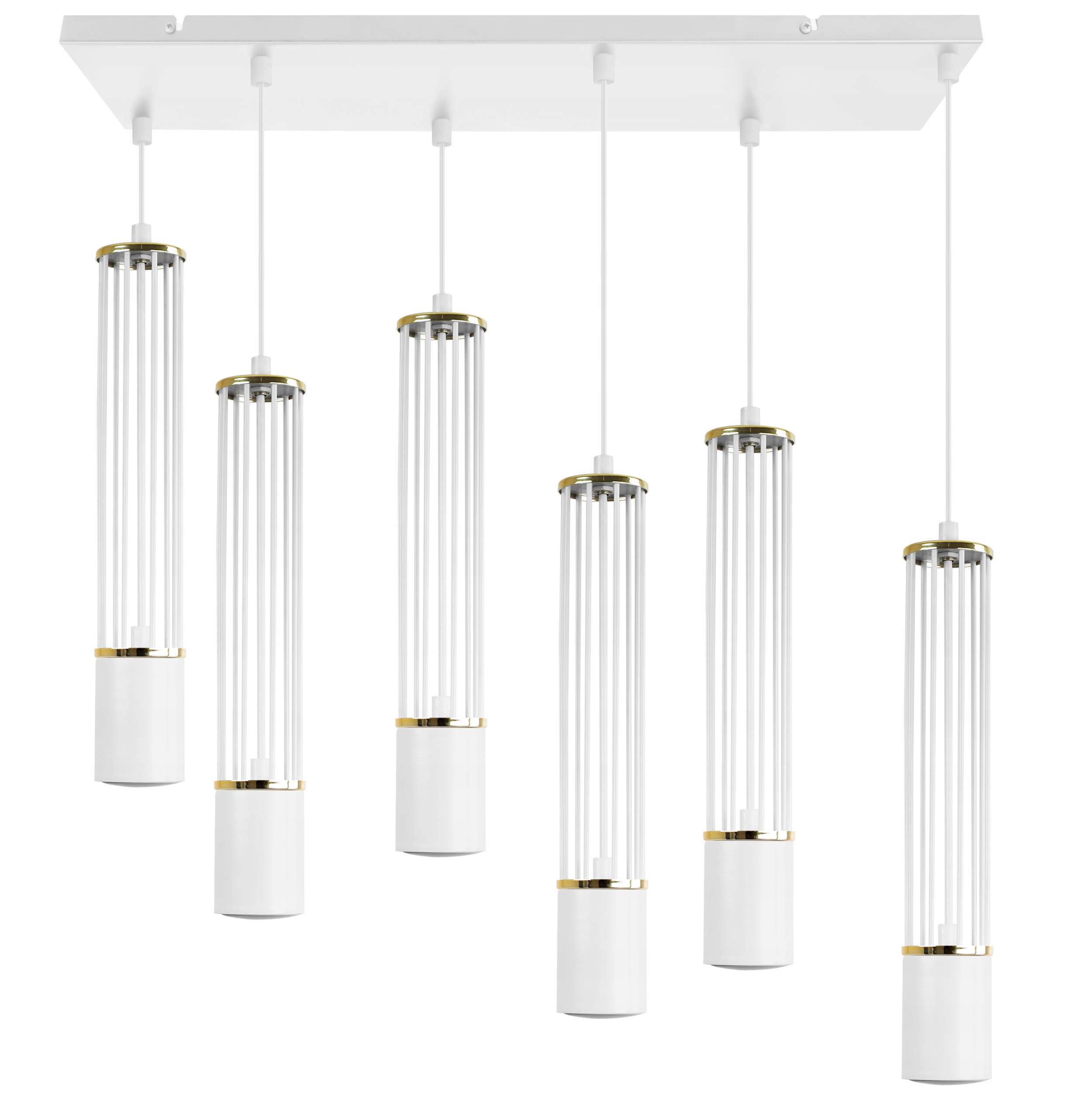 Led Stropná Závesná Lampa Luster Loft Bielo-zlatá Tuba Do Kuchyne Obývacej Izby