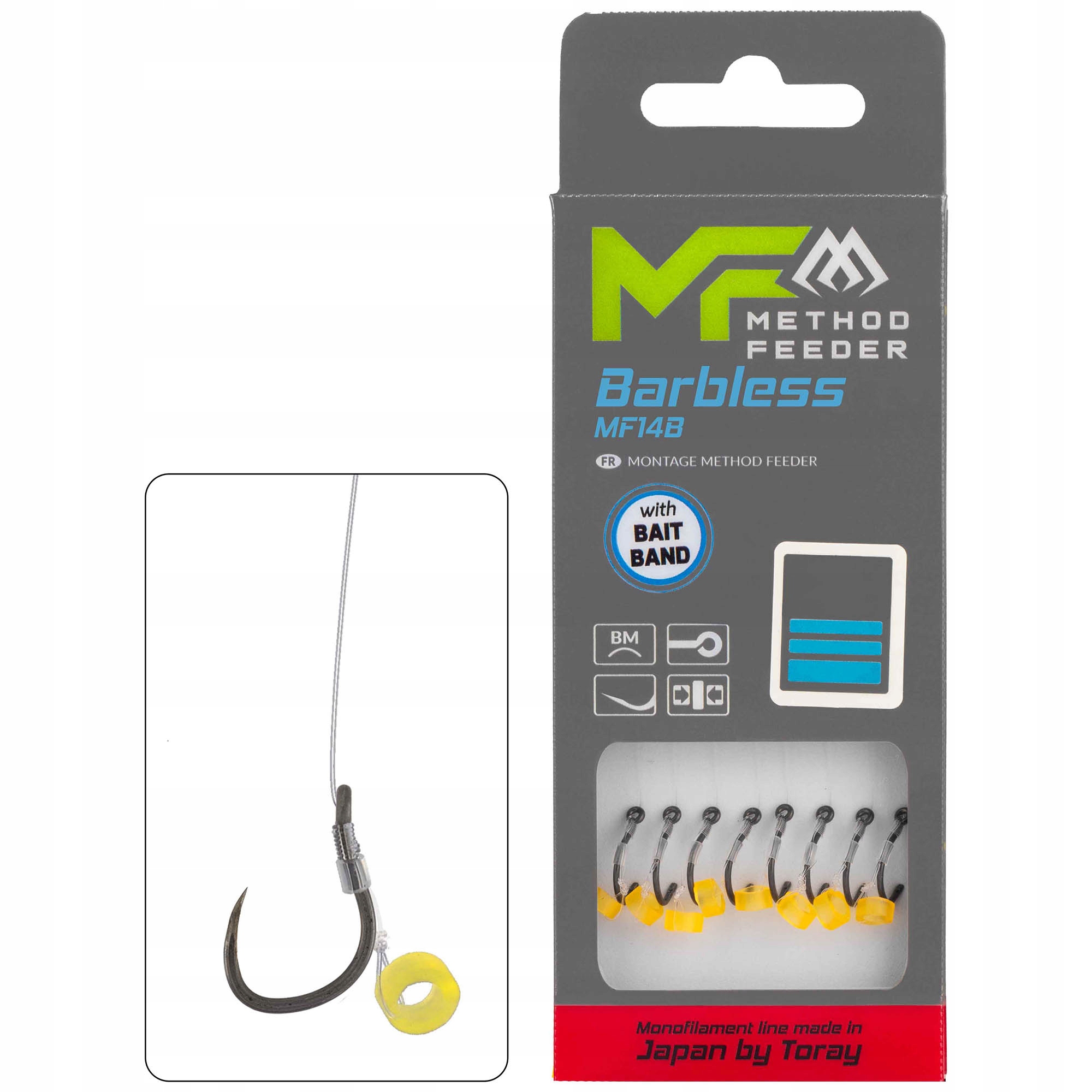 Przypony Mikado Mf Mf14 Z Gumką Hak Bez Zadziora Nr 4 Żyłka 0.28mm 10cm