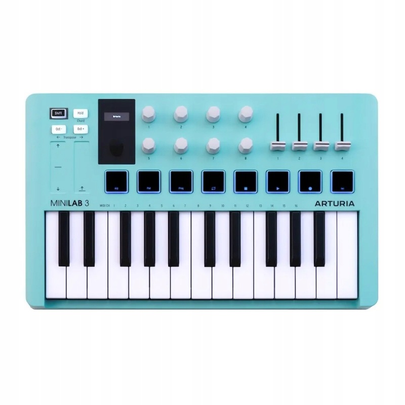 Arturia MiniLab 3 Aquamarine MIDI klávesnice Usb 25 kláves 8 Rgb padů