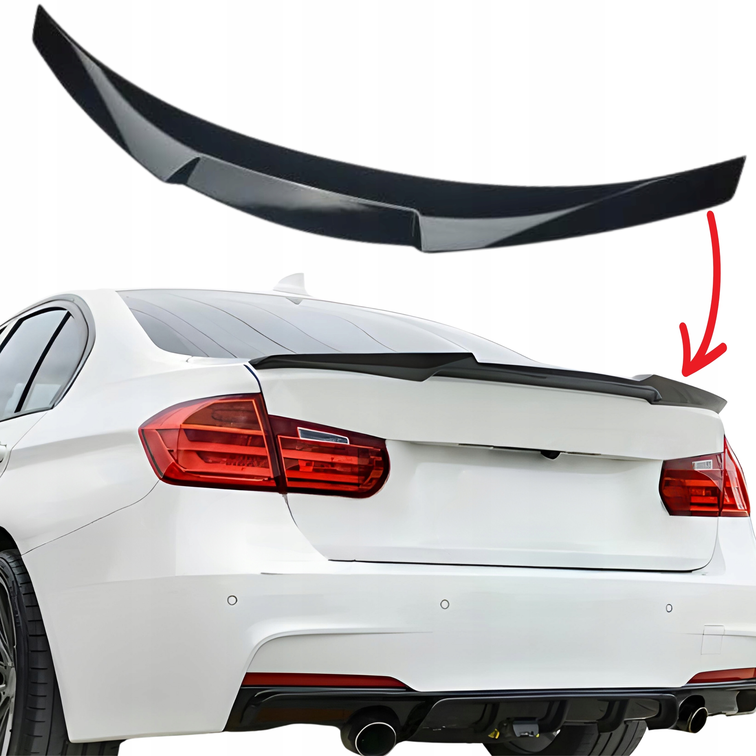 SPOILER BMW 3 F30 LOTKA M4 LOOK TYŁ SPOJLER KLAPY BAGAŻNIKA M DOKŁADKA