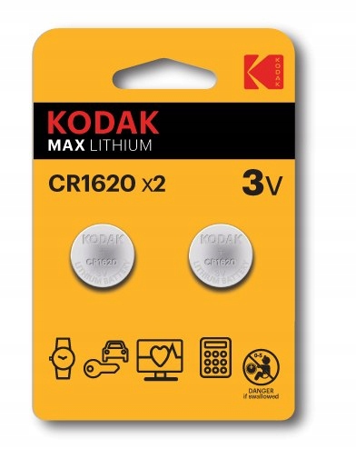 Kodak Baterie Litowe Max Cr 1620 Blister X 2 Szt.