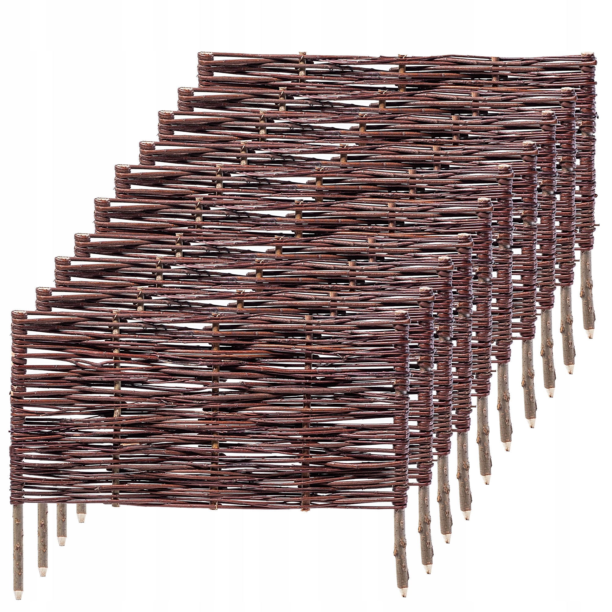 Zahradní Palisáda 60x40 cm Proutěný Plot 10 Ks