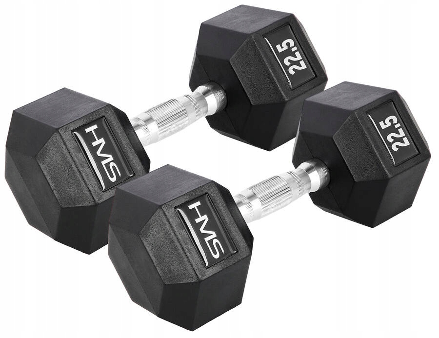 Hms Gumové činky Hex Pro Závaží pro fitness cvičení 2 x 22,5 kg
