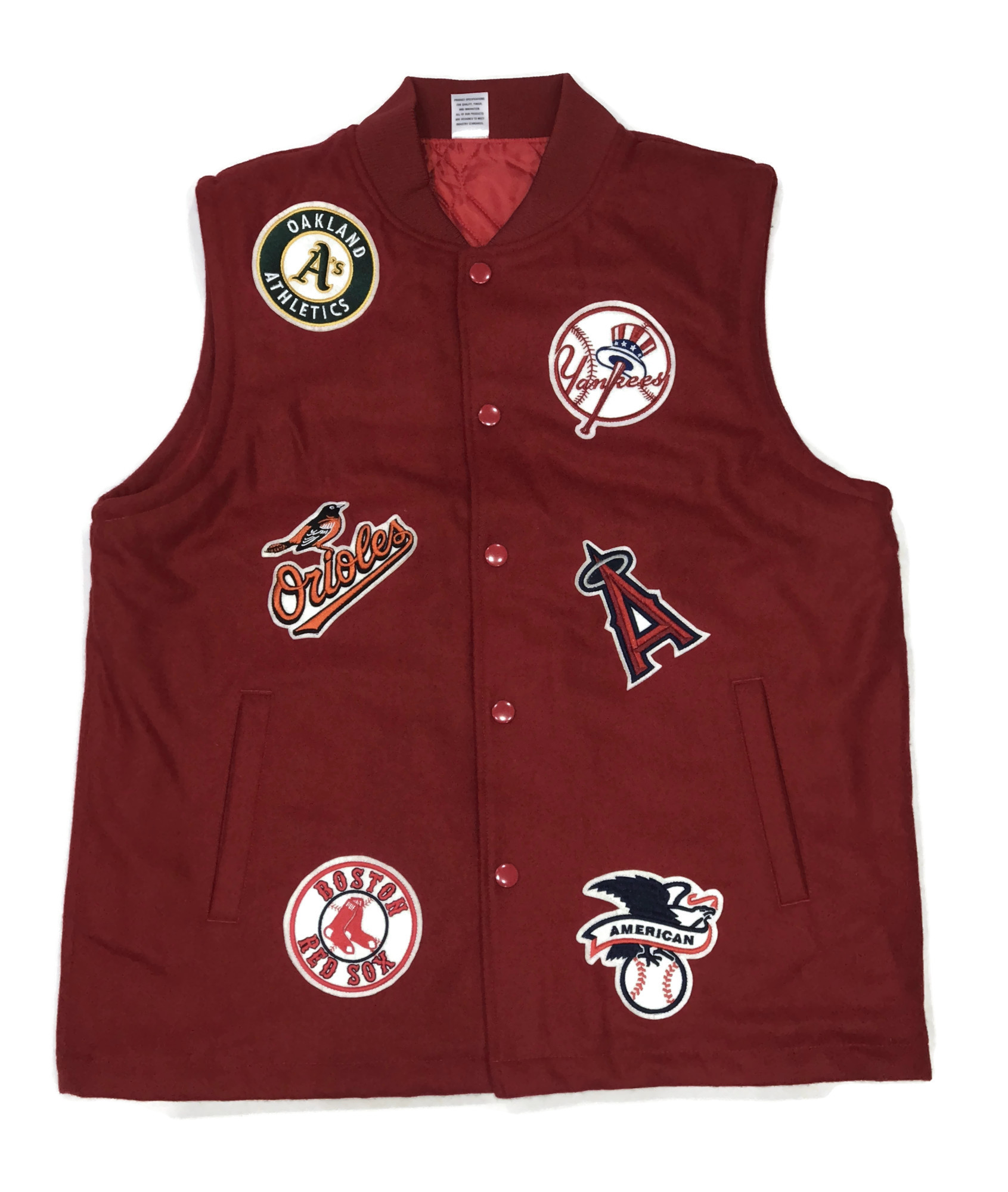 Červená baseballová mikina mikina bez rukávů Mlb Majestic L