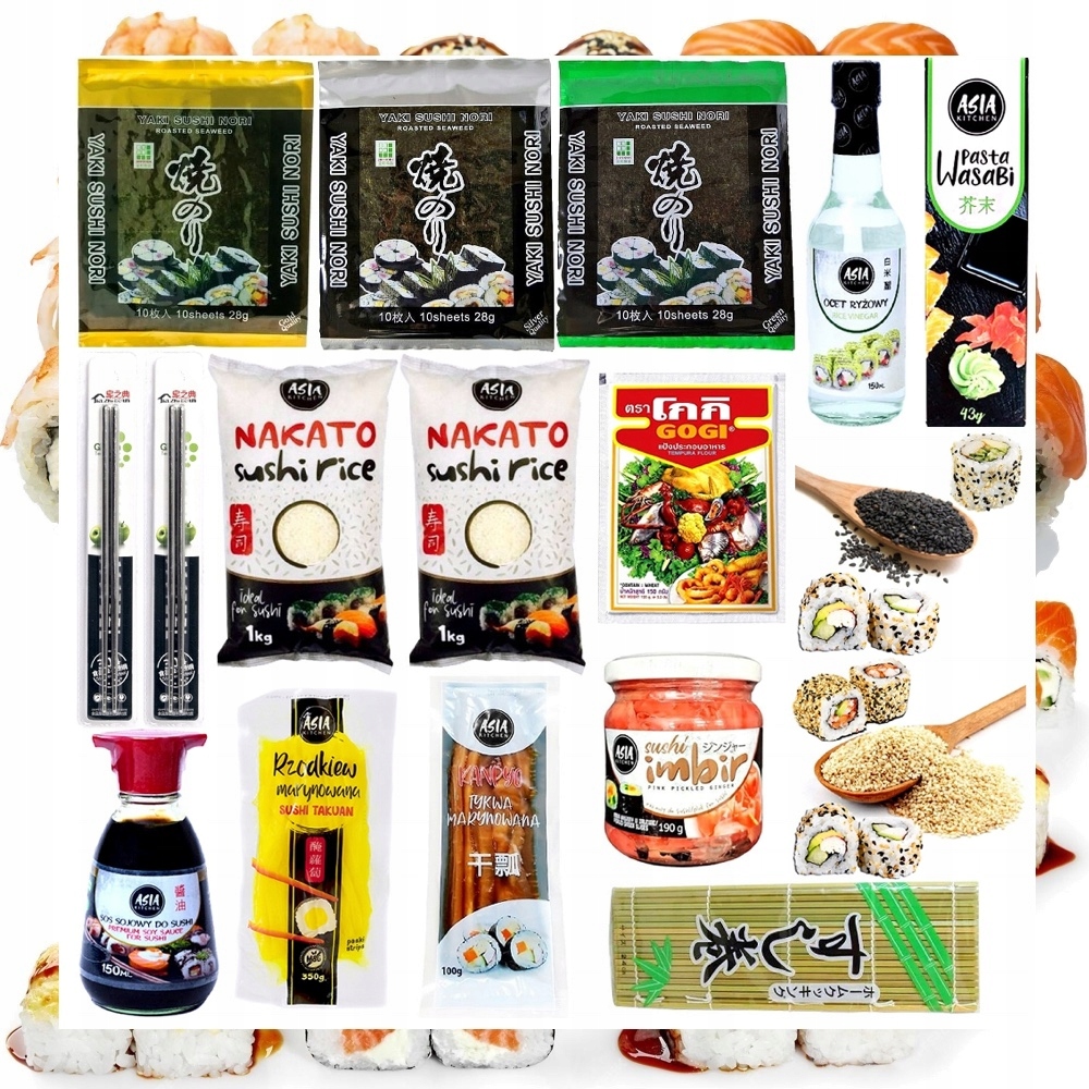 Duży Zestaw Do Przygotowania Sushi 17 Produktów Rozmiar XL