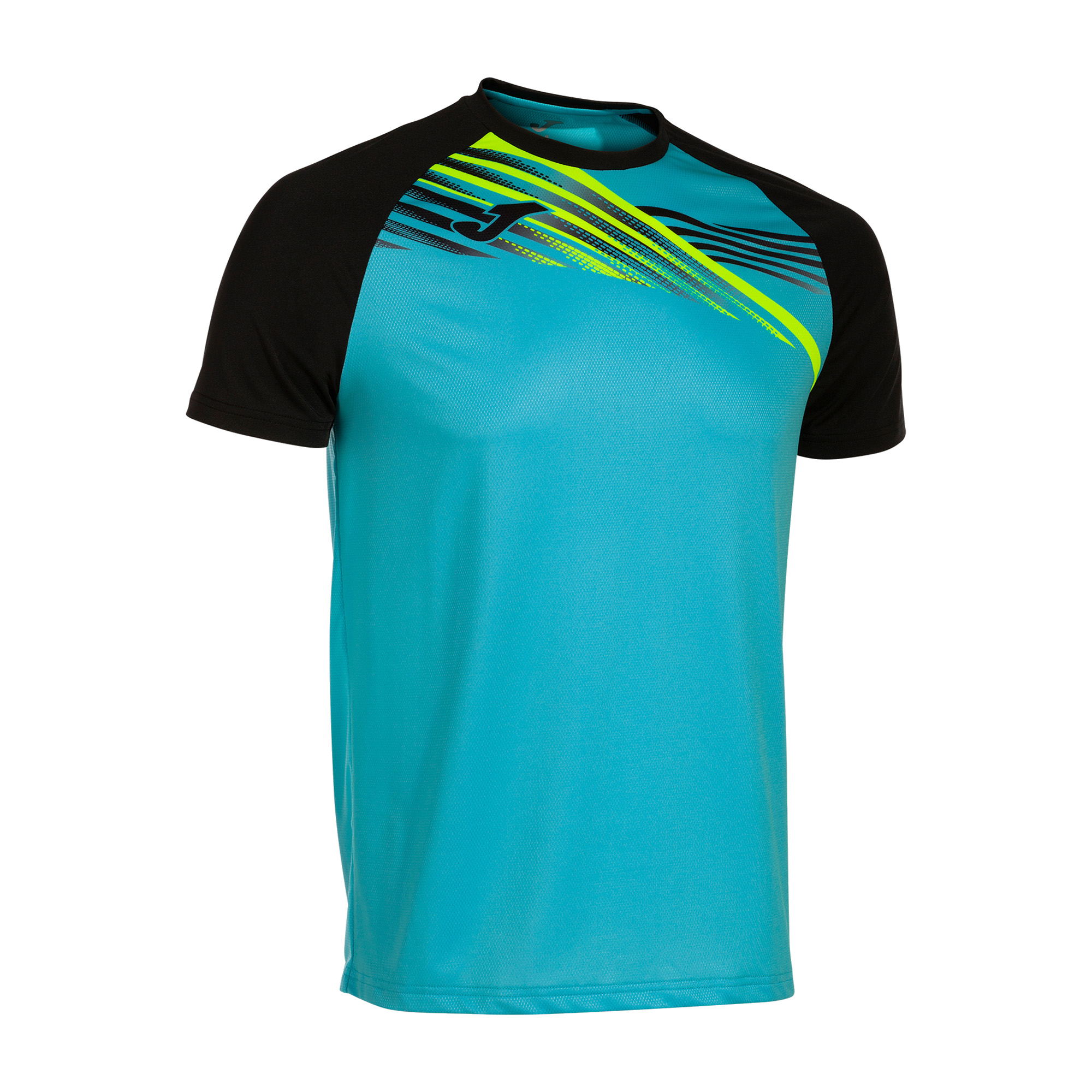 Koszulka do biegania męska Joma Elite X fluor turquoise/black 2XS