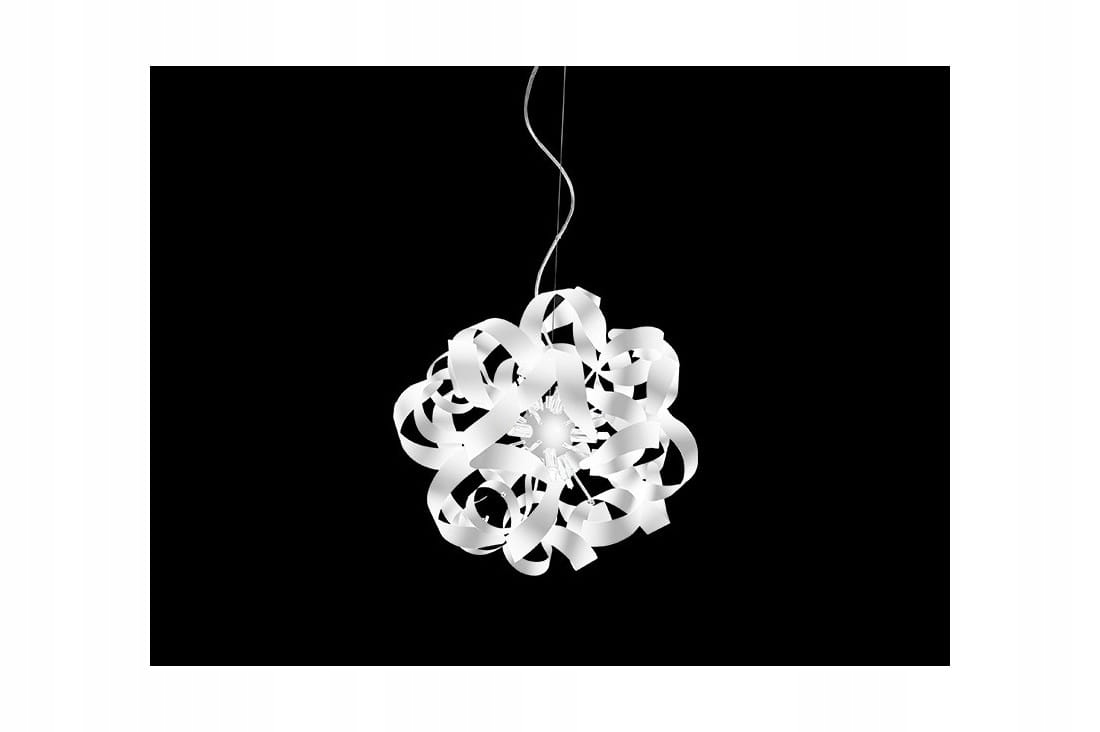 Lampa wisząca z białych, aluminiowych wstążek 9*G9 do salonu Azzardo
