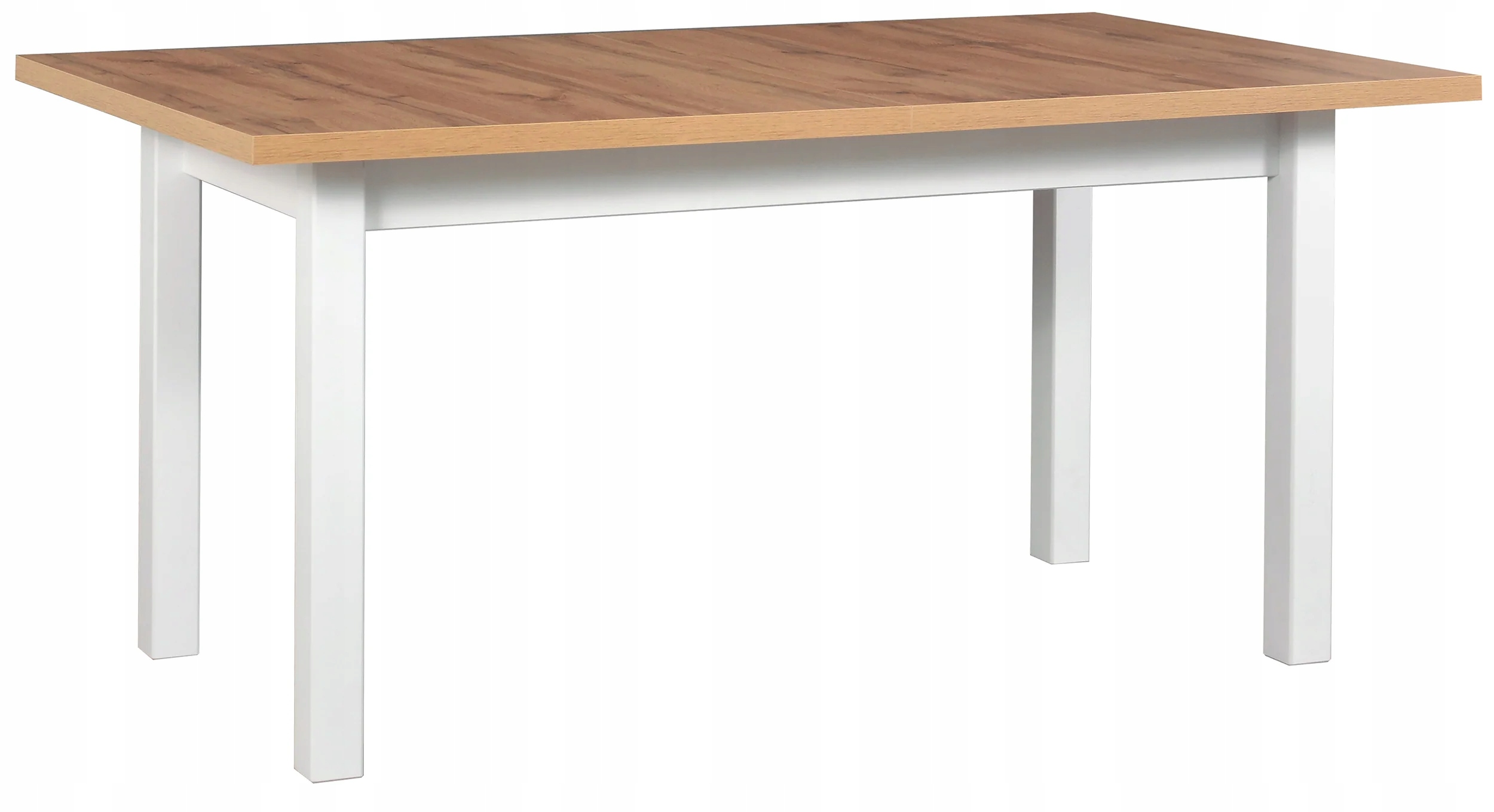 Rozkládací dřevěný jídelní stůl Fronally 160-240 x 90 cm, bílá/dub wotan