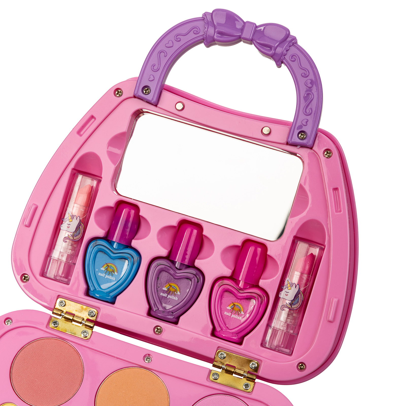 ZESTAW KOSMETYKÓW DO MAKIJAŻU PAZNOKCI MakeUp CIENIE LAKIERY SZMINKI KUFER Marka M-IMP