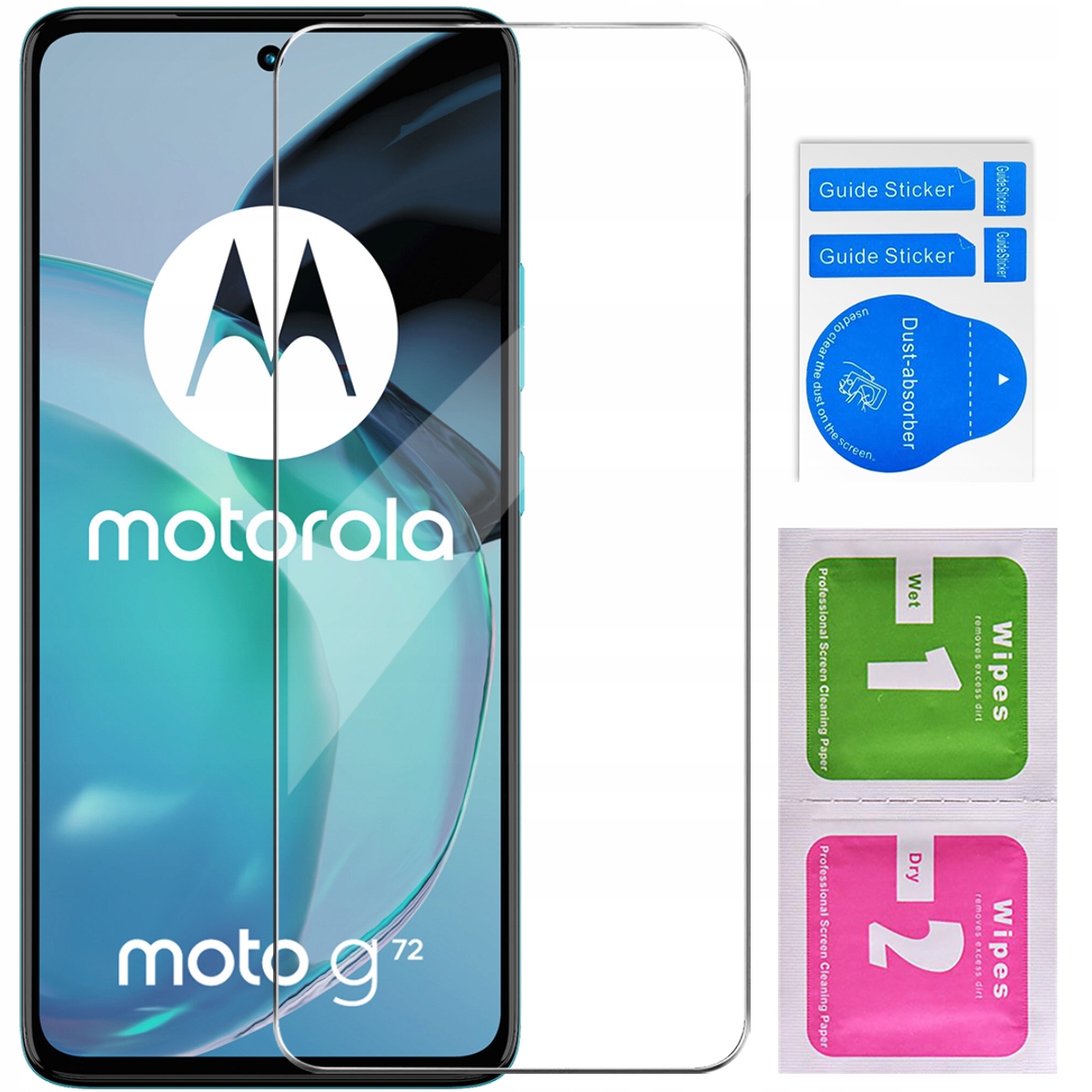 Etui do Motorola Moto G72 SLIDE RING PANCERNE CASE + SZKŁO 9H Kolor czarny
