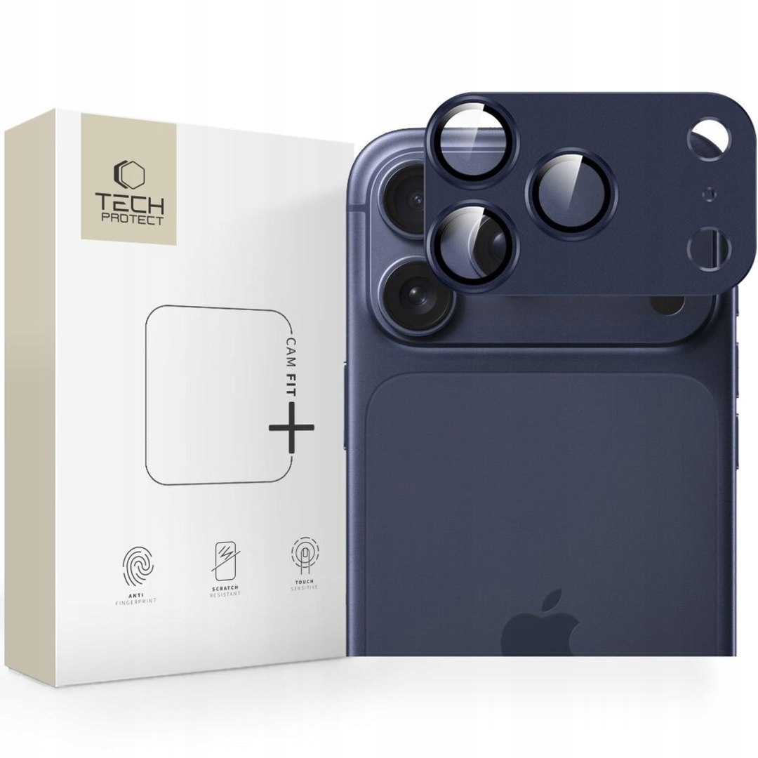 Szkło na obiektyw do iPhone 17 Pro Max Camfull Fit+ granatowe