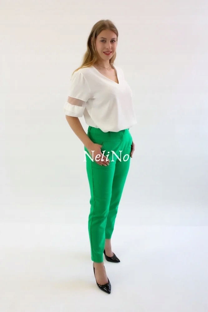 Elegantní kalhoty s kapsami Zelené 40