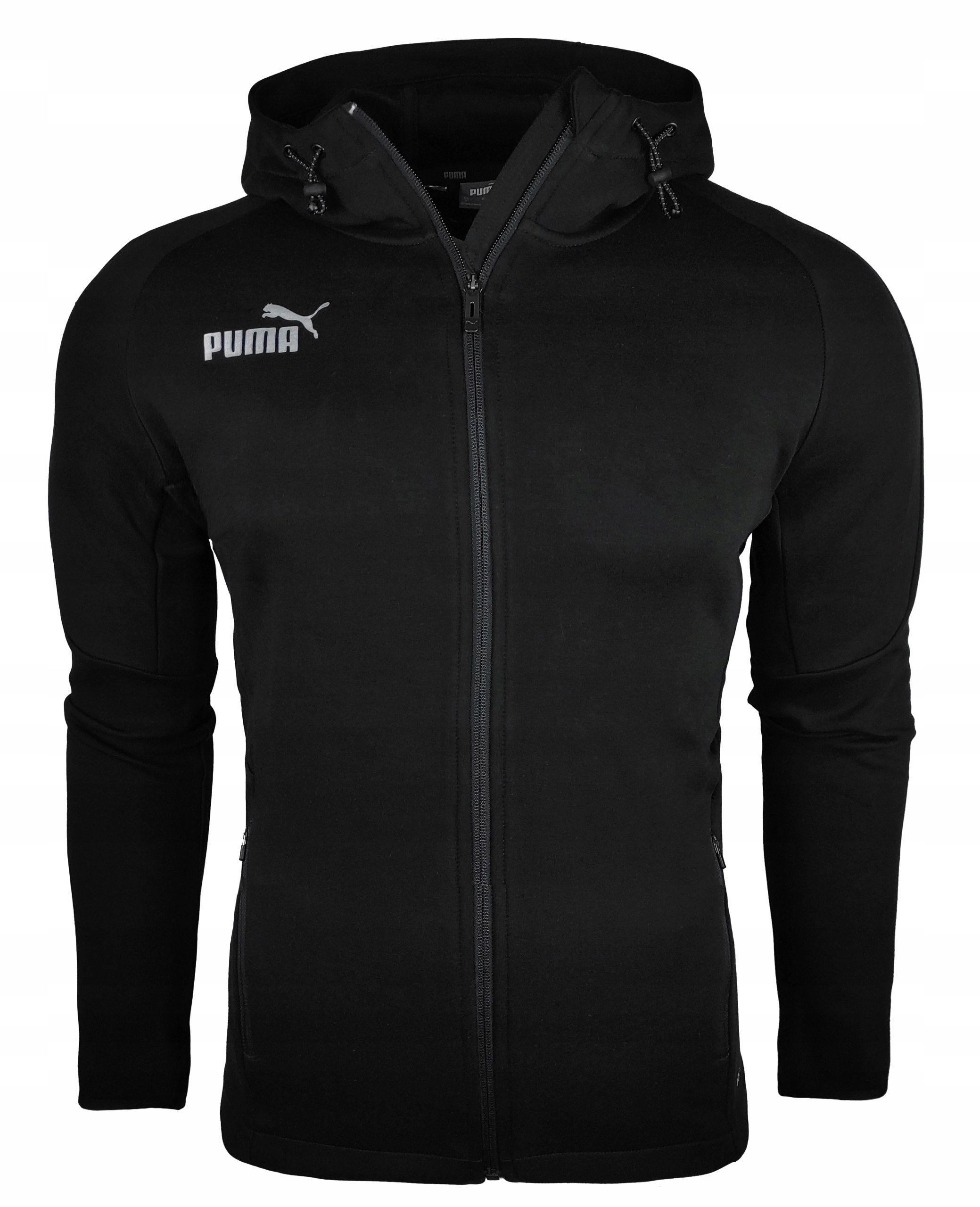 3226 Bluza Męska Puma Rozpinana Z Kapturem Zapinane Kieszenie Czarna M