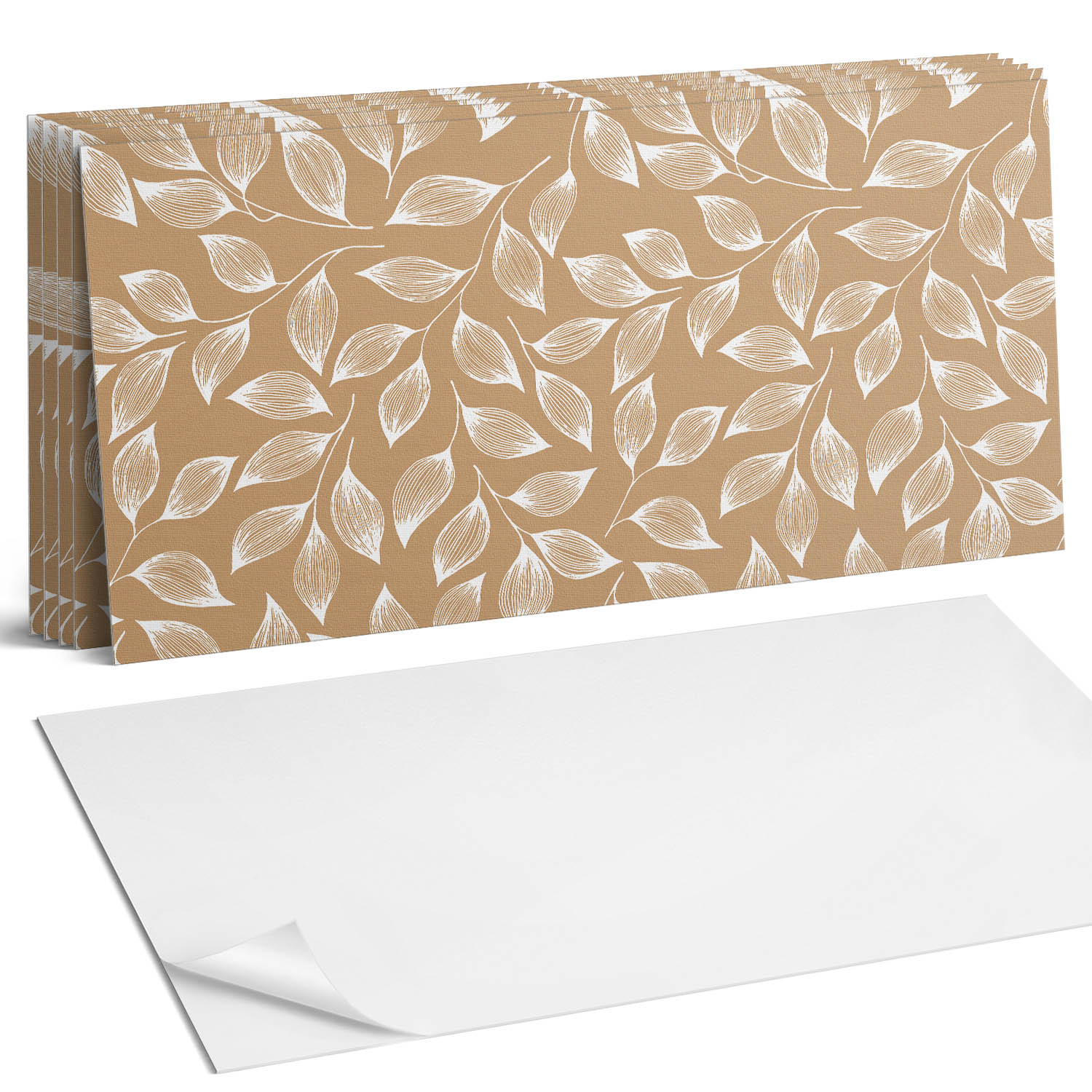 Sada vinylových dlaždíc z Pvc s listovým motívom na textúre 6 x 60 x 30 cm