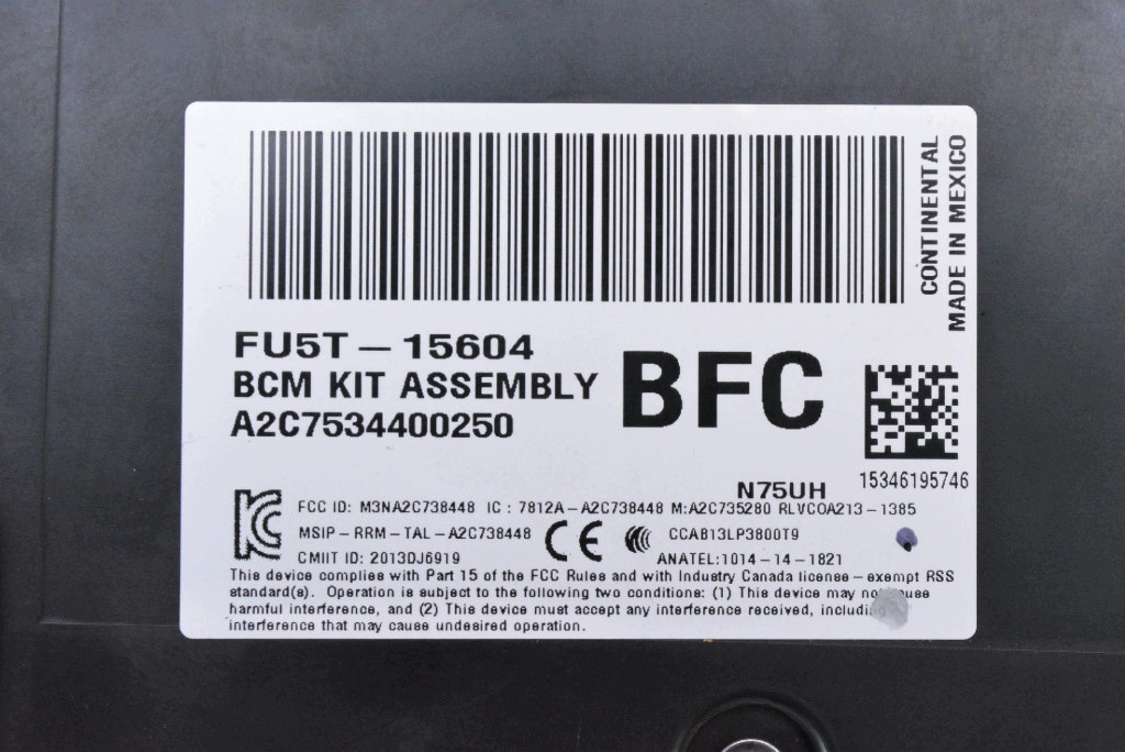 compartment module BCM FU5T-15604-BFC FORD MONDEO MK5 2.0 TDCI 180 KM 14-20