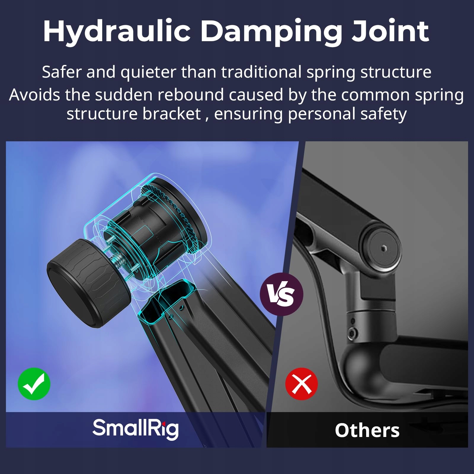SMALLRIG Mikrofonowy Statyw 360° z Hydrauliką do Podcastów i Streamingu — miniatura 4