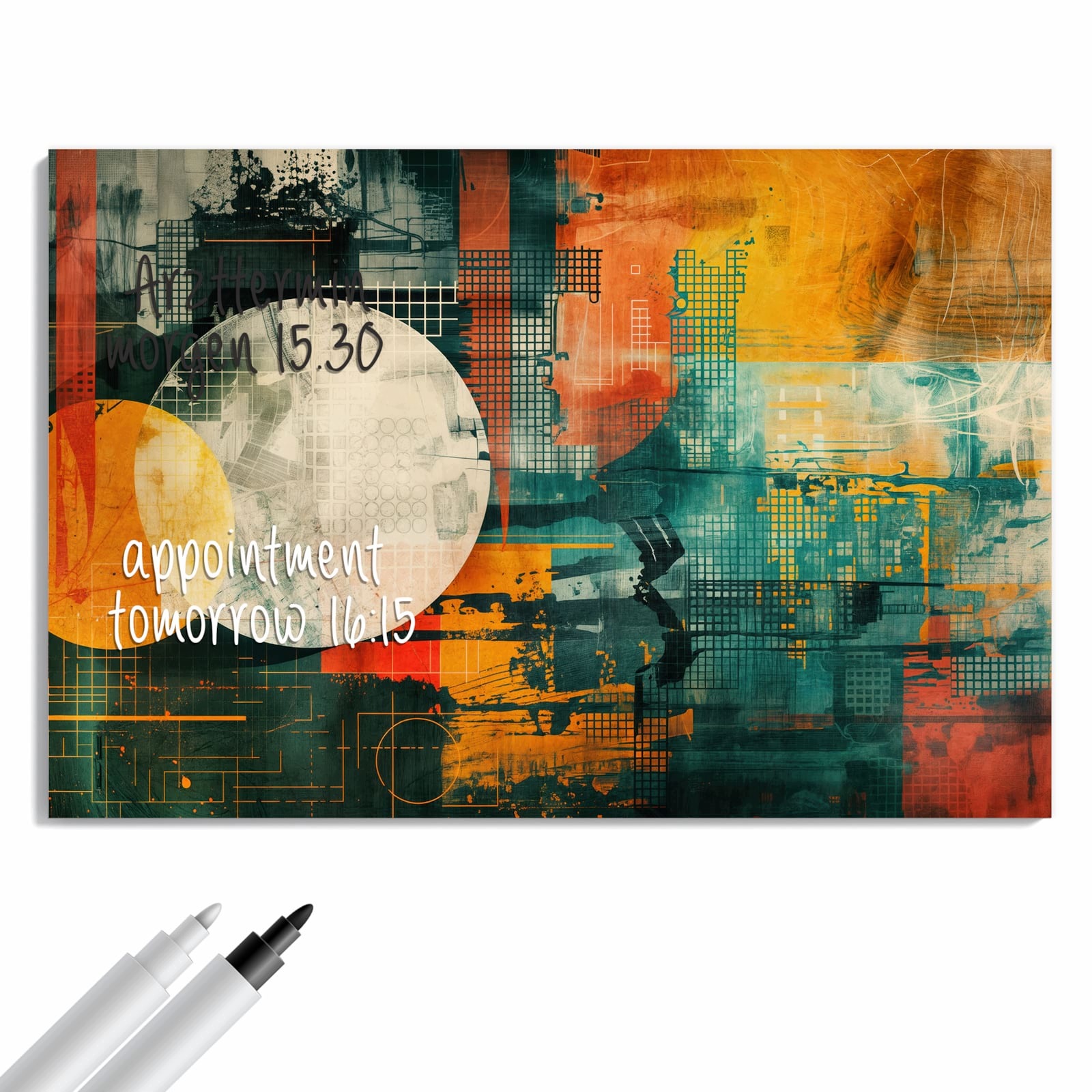 Magnetická tabule Barevné Geometrie Umění 90 × 60 cm