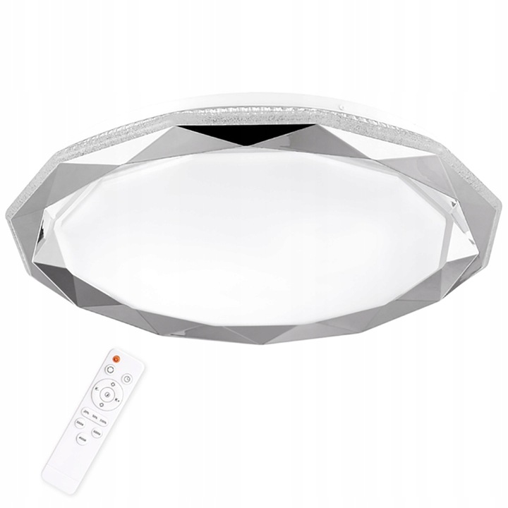 Lampa Sufitowa Do Salonu Plafon Led 72W Dekoracyjny Kształt Diament Pilot