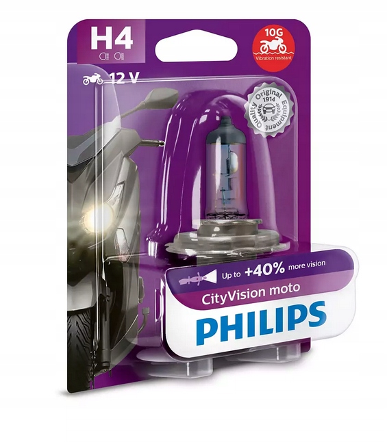 

Philips Żarówka CityVision Moto H4 +40% światła