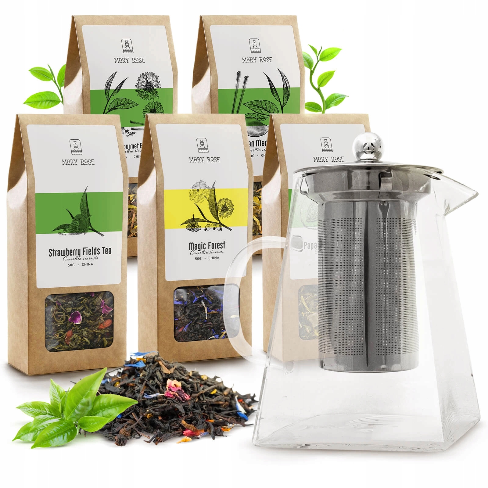Dárková sada Čaje Mary Rose čajová konvice se sítkem