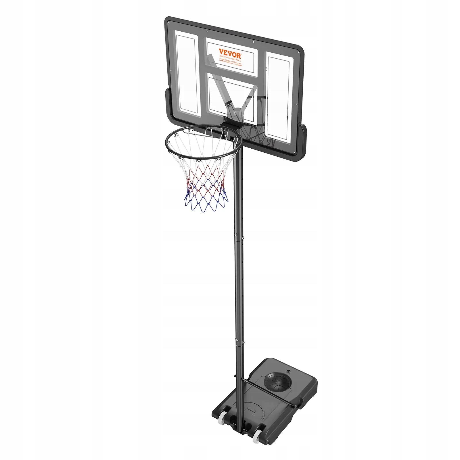 Basketbalový koš 122-305 cm nastavitelný, přenosný pro děti i dospělé