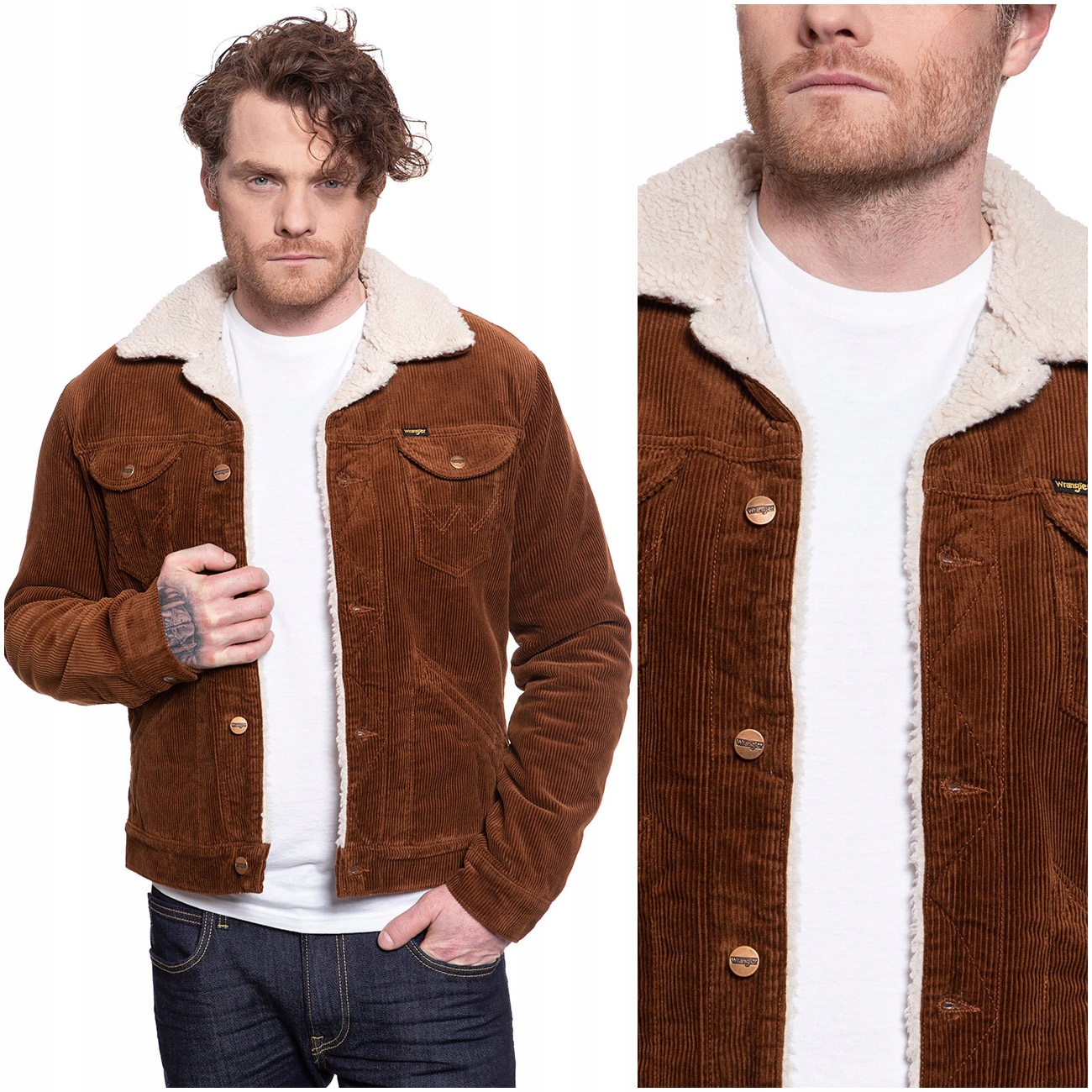 

Wrangler 124MJ Męska Kurtka Sztruksowa Sherpa M