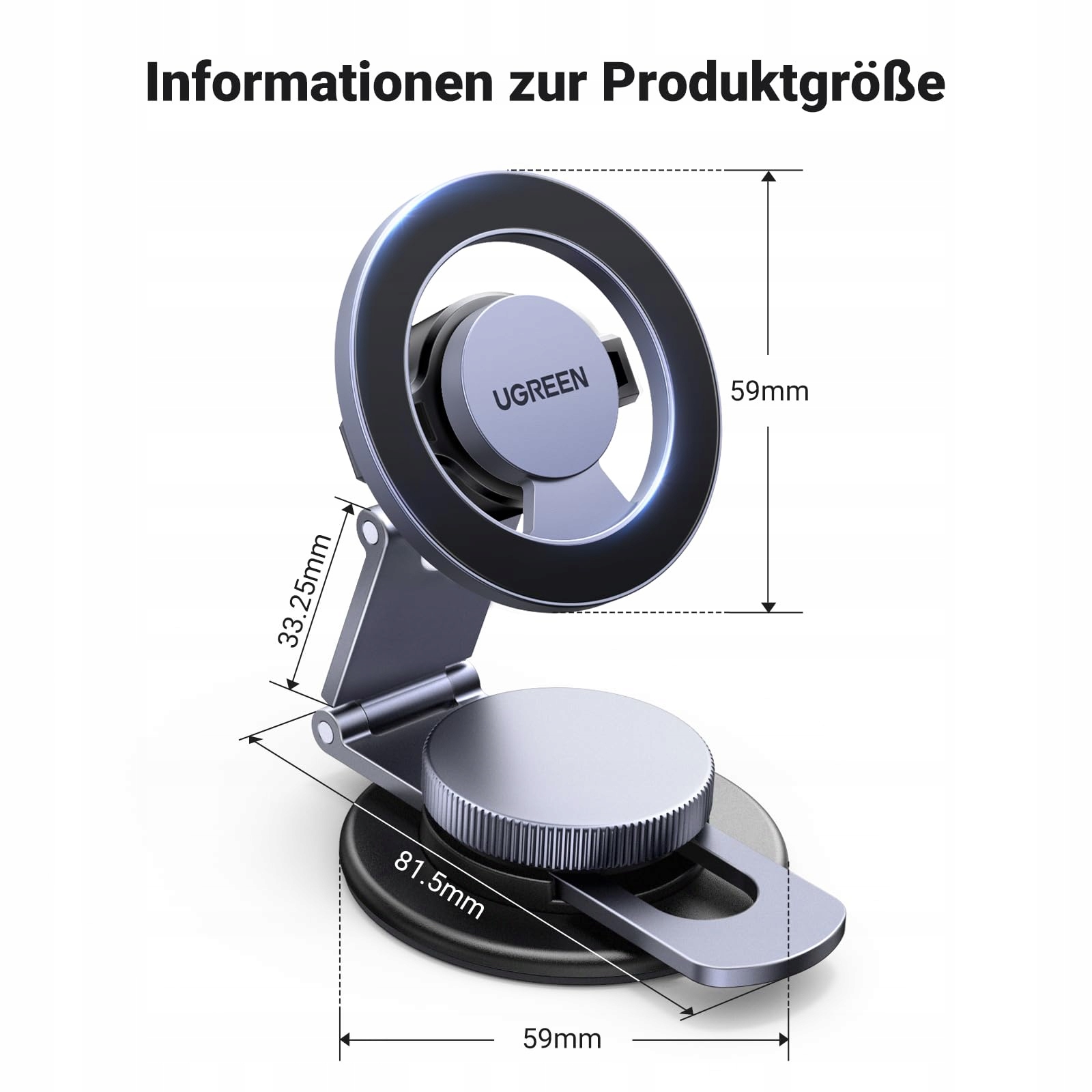UGREEN MagSafe Car Mount 360° for iPhone 16-12 — miniatura 9