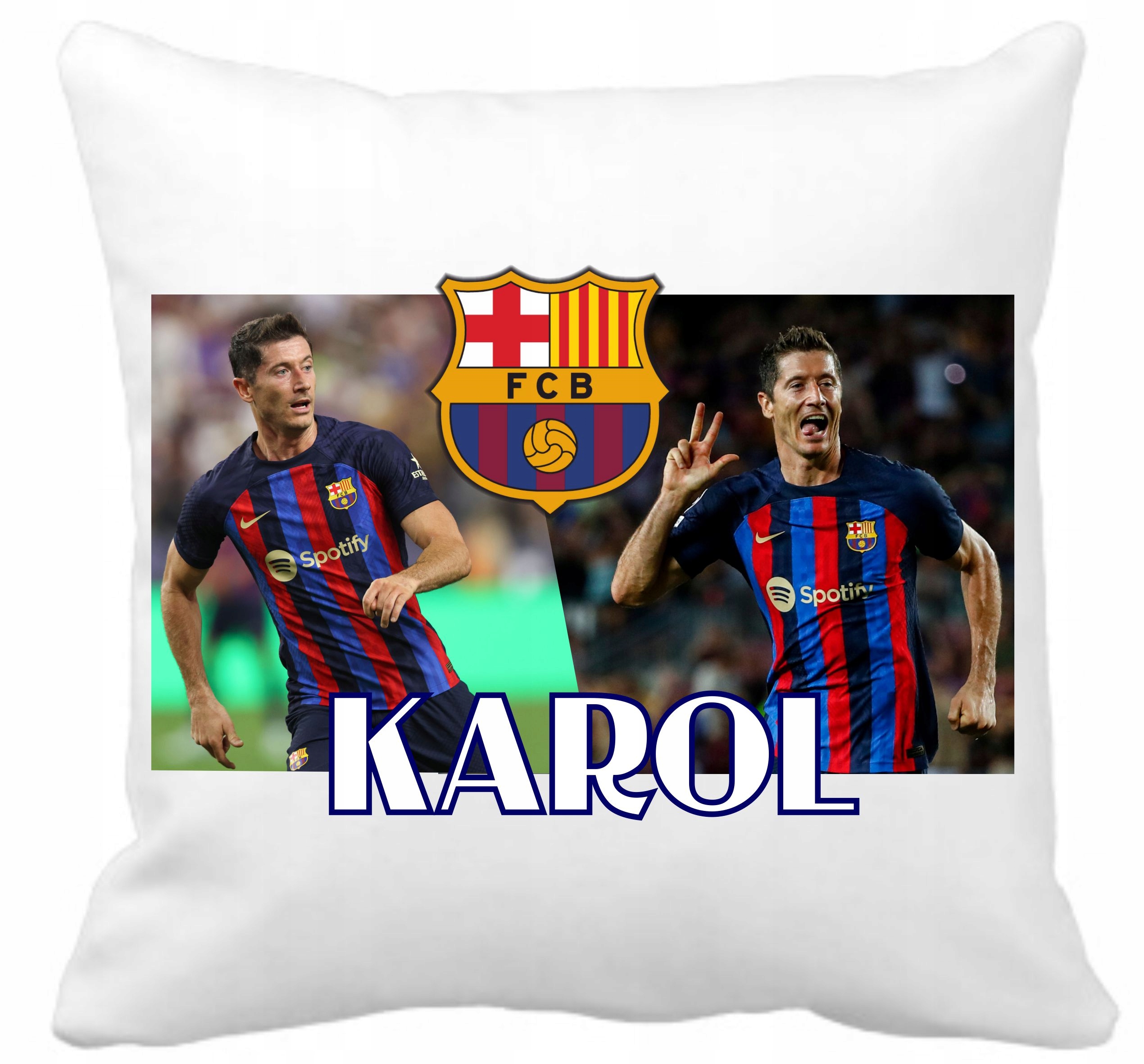 FC BARCELONA PODUSZKA Mikrofibra+IMIĘ