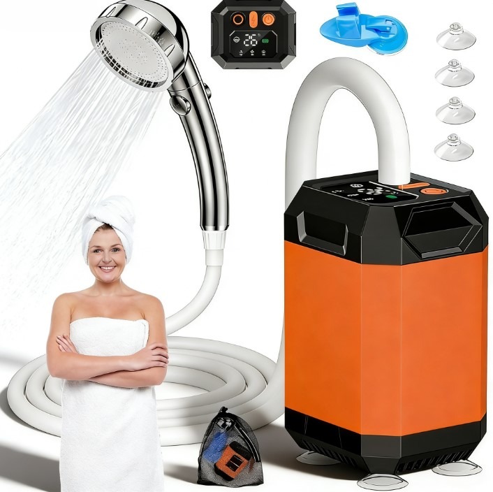 Turistická Kempingová Sprcha S Uv 3 Režimy Provozu, Displej 5400 Mah