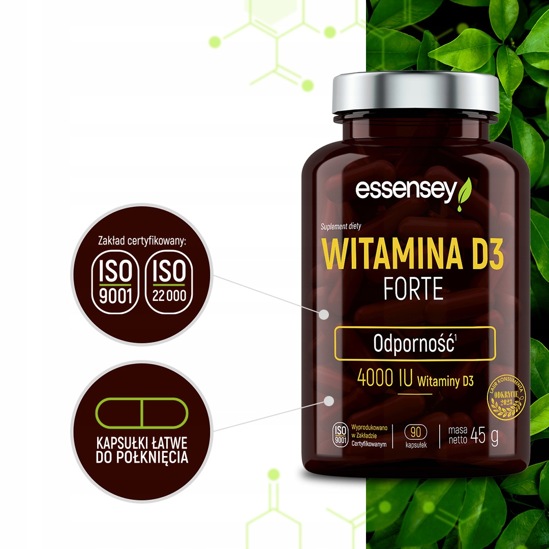 VITAMIN D3 FORTE 4000 IU IMMUNITY HEALTHY TEETH BONES MUSCLES VIT D VEGAN Essensey brand
