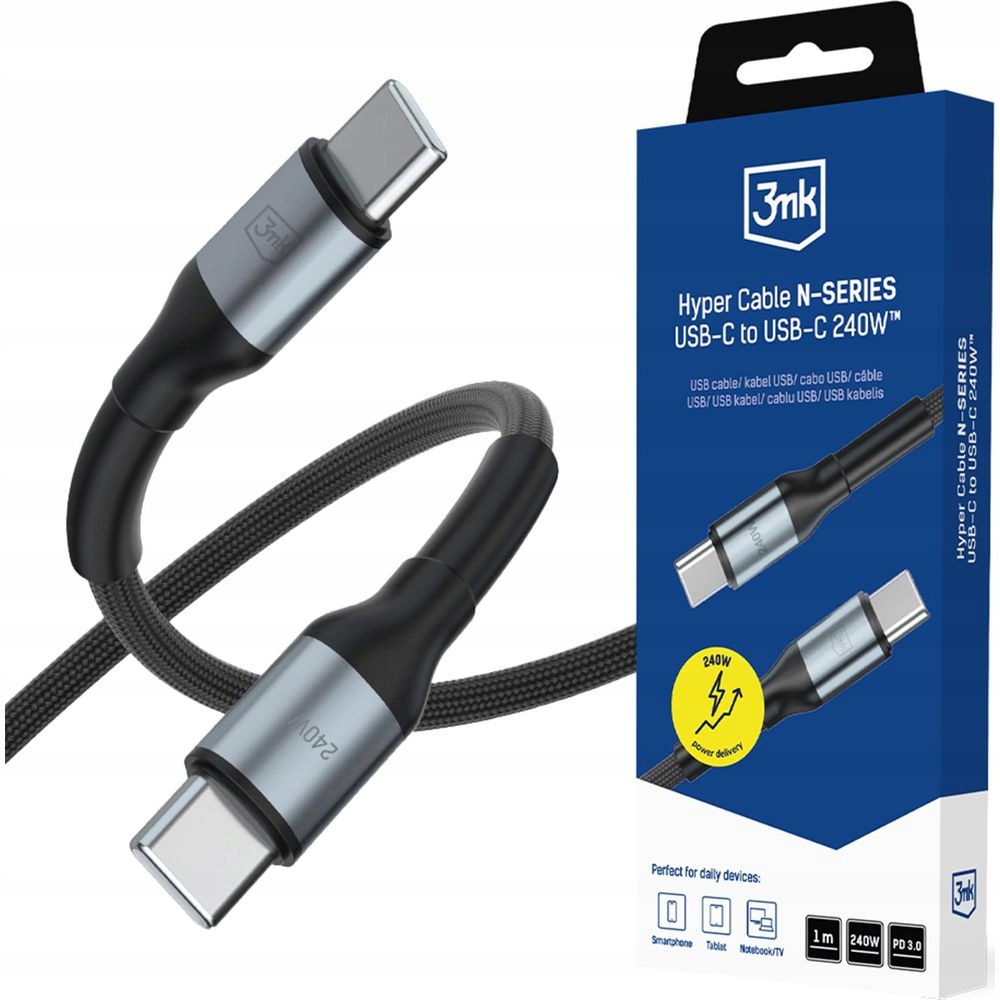 Kabel 3mk Hyper Cable N- Series Usb- C Usb- C 1m Pd 3. 0 Qc 3. 0 48V 5A