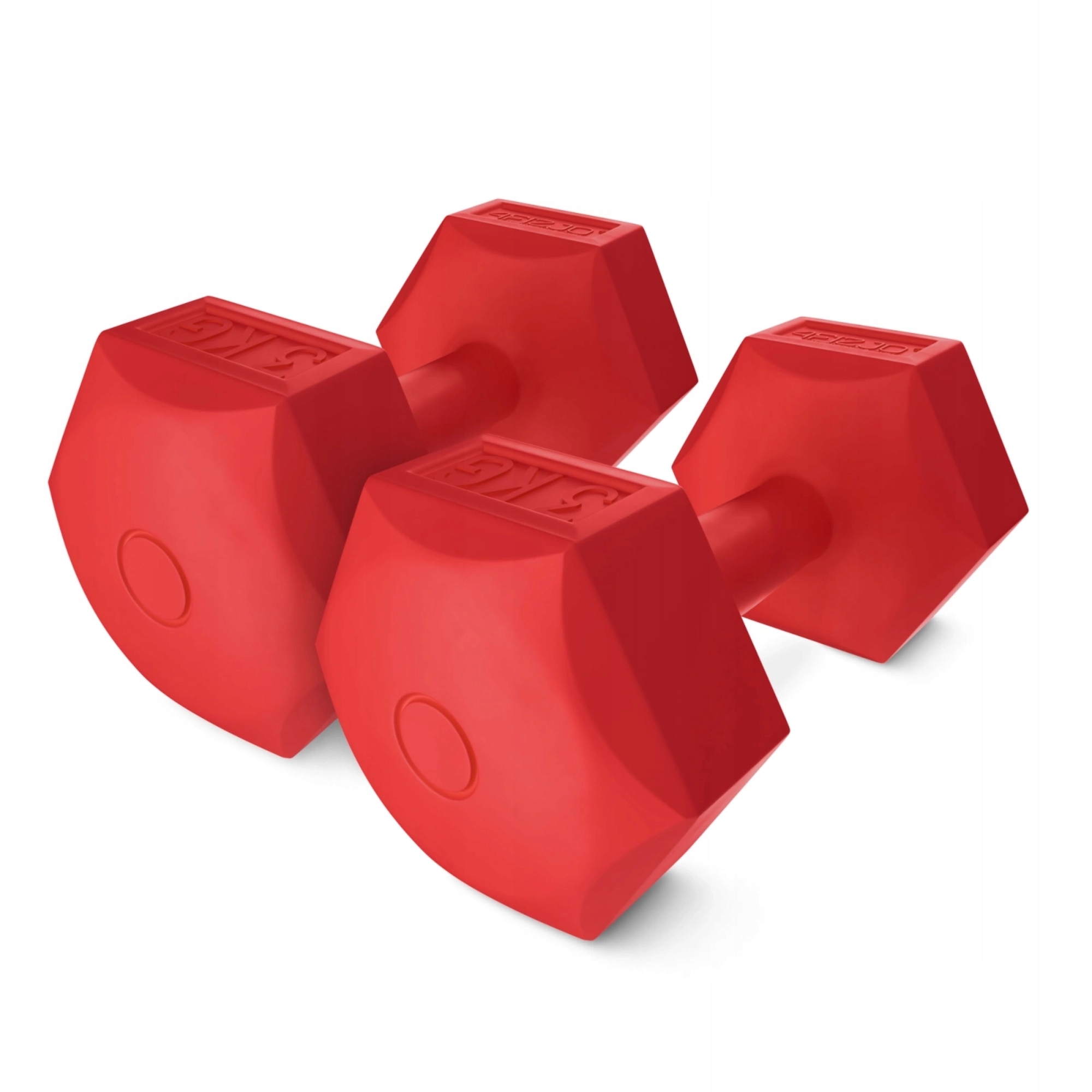 Hantelki Do Ćwiczeń hantle bitumiczne ciężarki 4FIZJO 2x3 kg czerwone