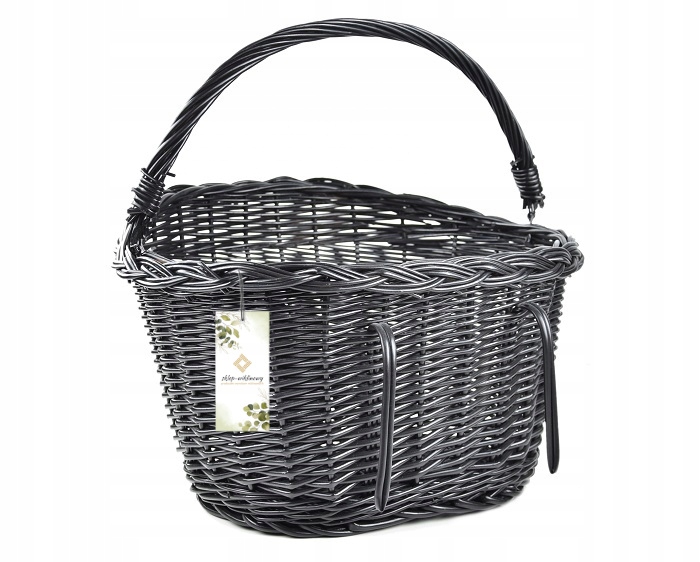 Proutěný koš Na Kolo Proutí přední Hluboká černá Univerzální
