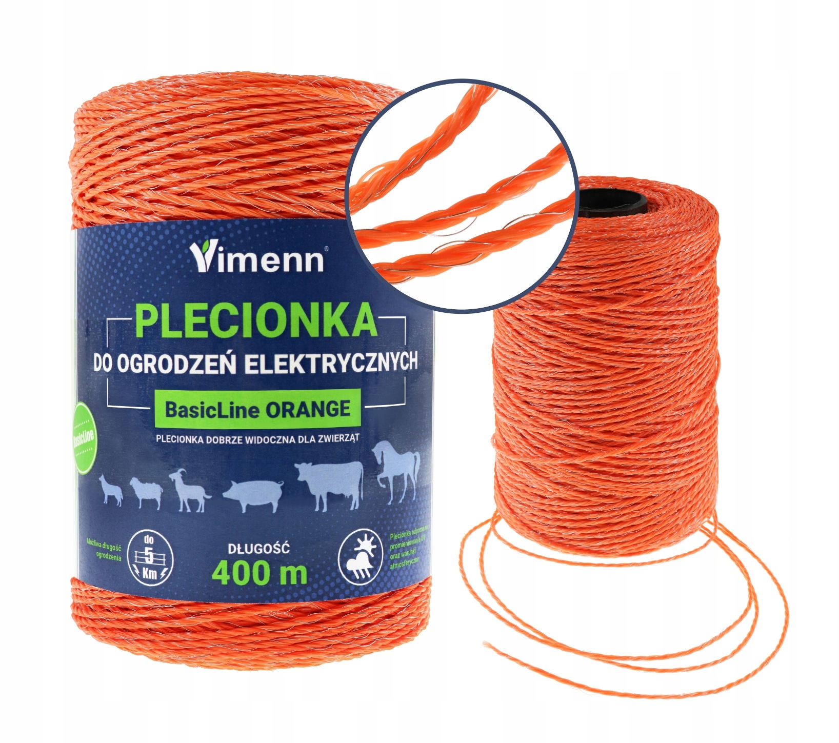 400M VIMENN оранжевого цвета переплетения PASTUCHA провода загородки кабеля плетения провода VIMENN