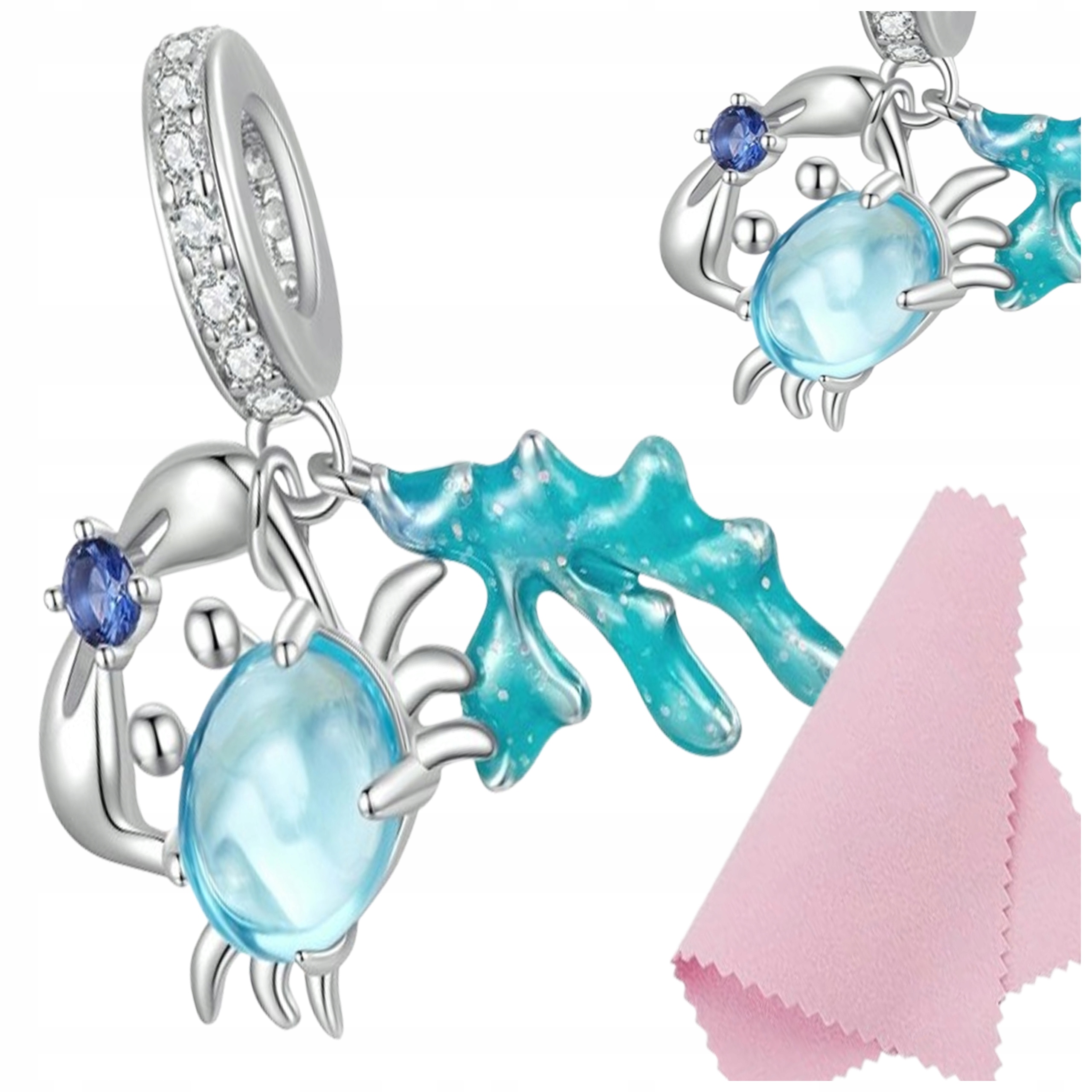 Charms stříbrný přívěsek Krab mořské řasy oceán jako dárek Stříbro ryzosti s925