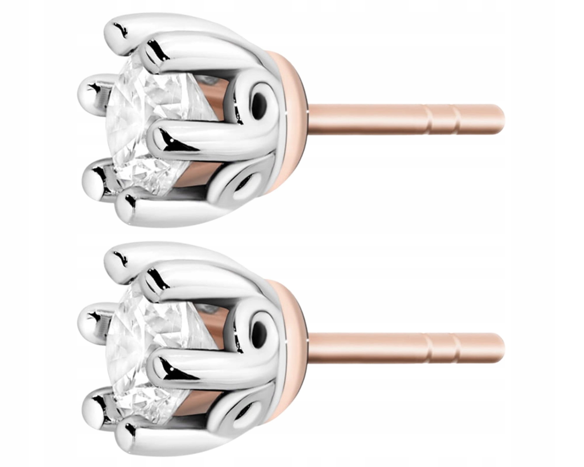 Růžové Zlato Náušnice S Diamanty, Tyčinky Jako Dárek Gravírování