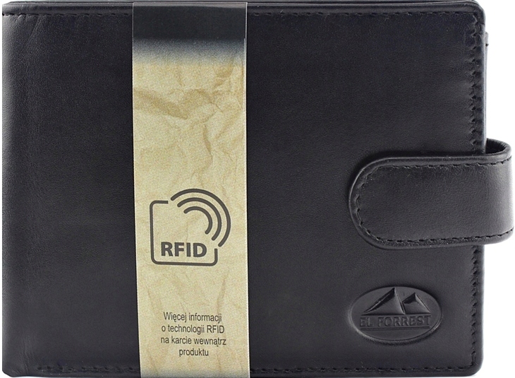 

P212 męski czarny portfel El Forrest skórzany Rfid