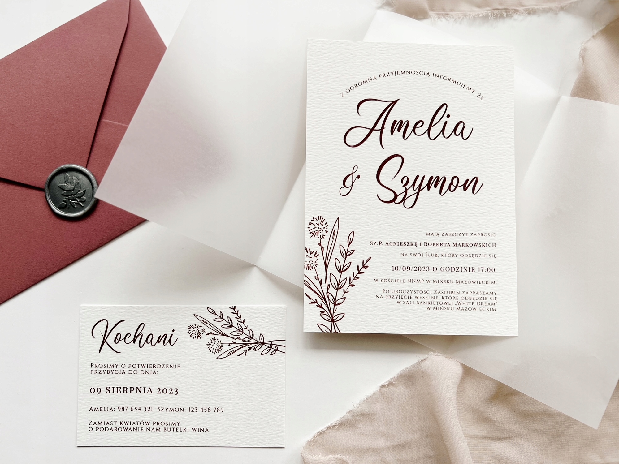 Zaproszenie ślubne Polanka PRÓBKA