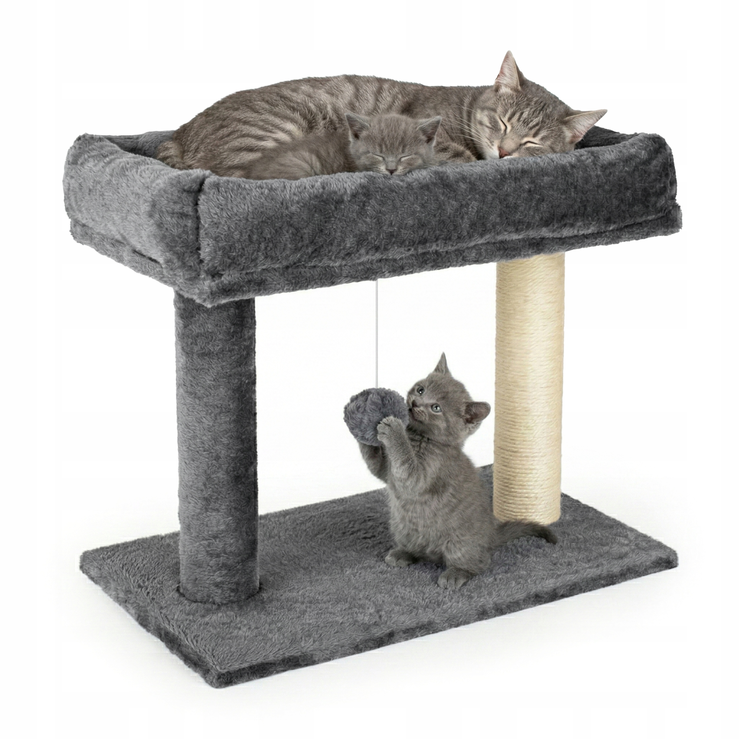 Levně Škrabadlo Pro Kočky Pelíšek Věž Lehátko Sloupek Na Škrábání Sisal Hračka