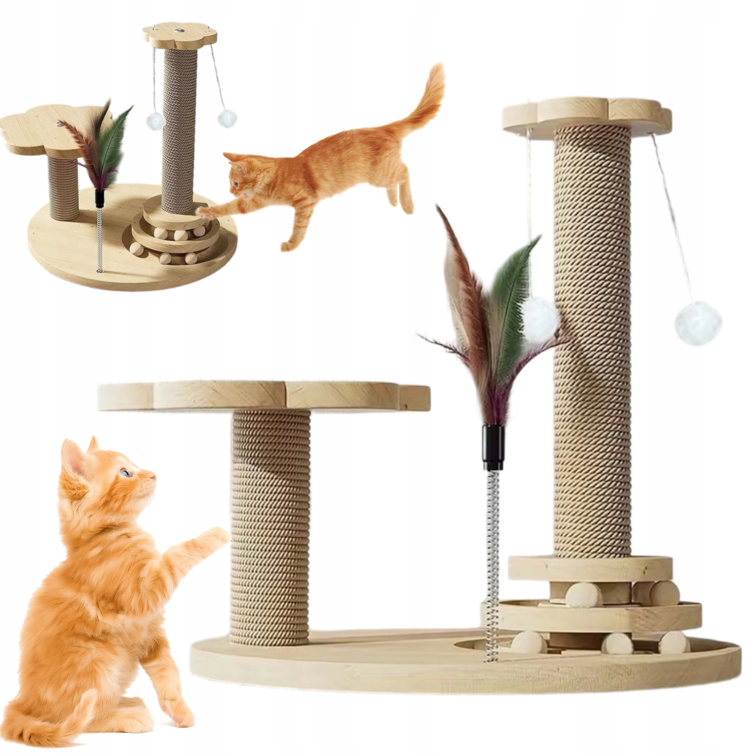 Levně Interaktivní Hračky Pro Kočky Se Dvěma Činkami A Peřím