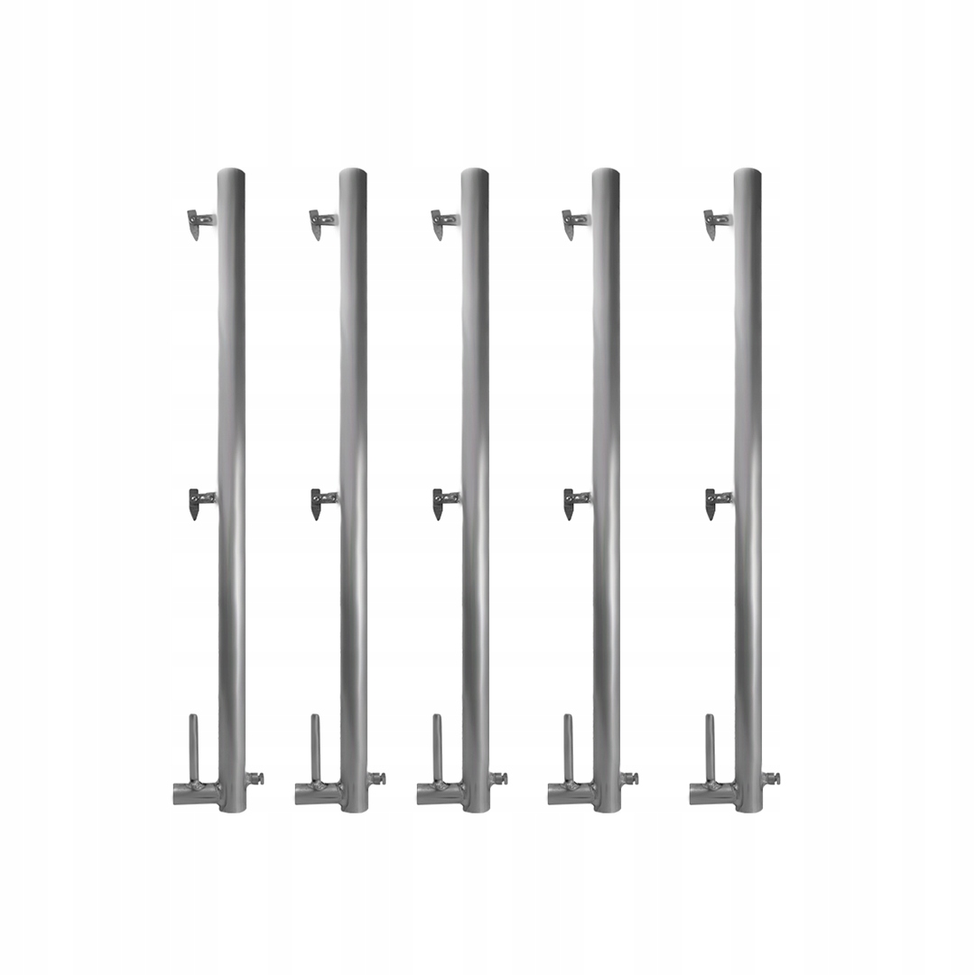 Słupek poręczy bez zabezpieczenia aluminiowy rusztowania P70 5 Sztuk Zestaw