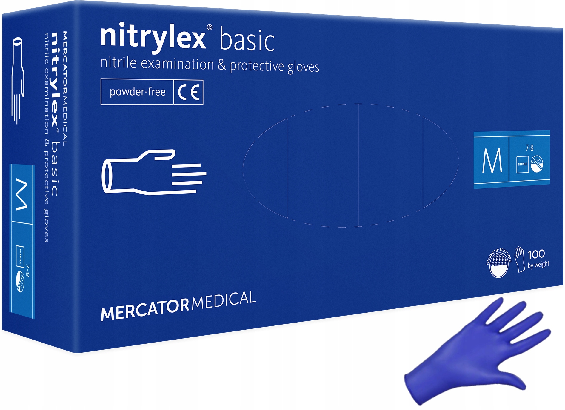 

Rękawice rękawiczki Nitrylowe Bezpudrowe blue M