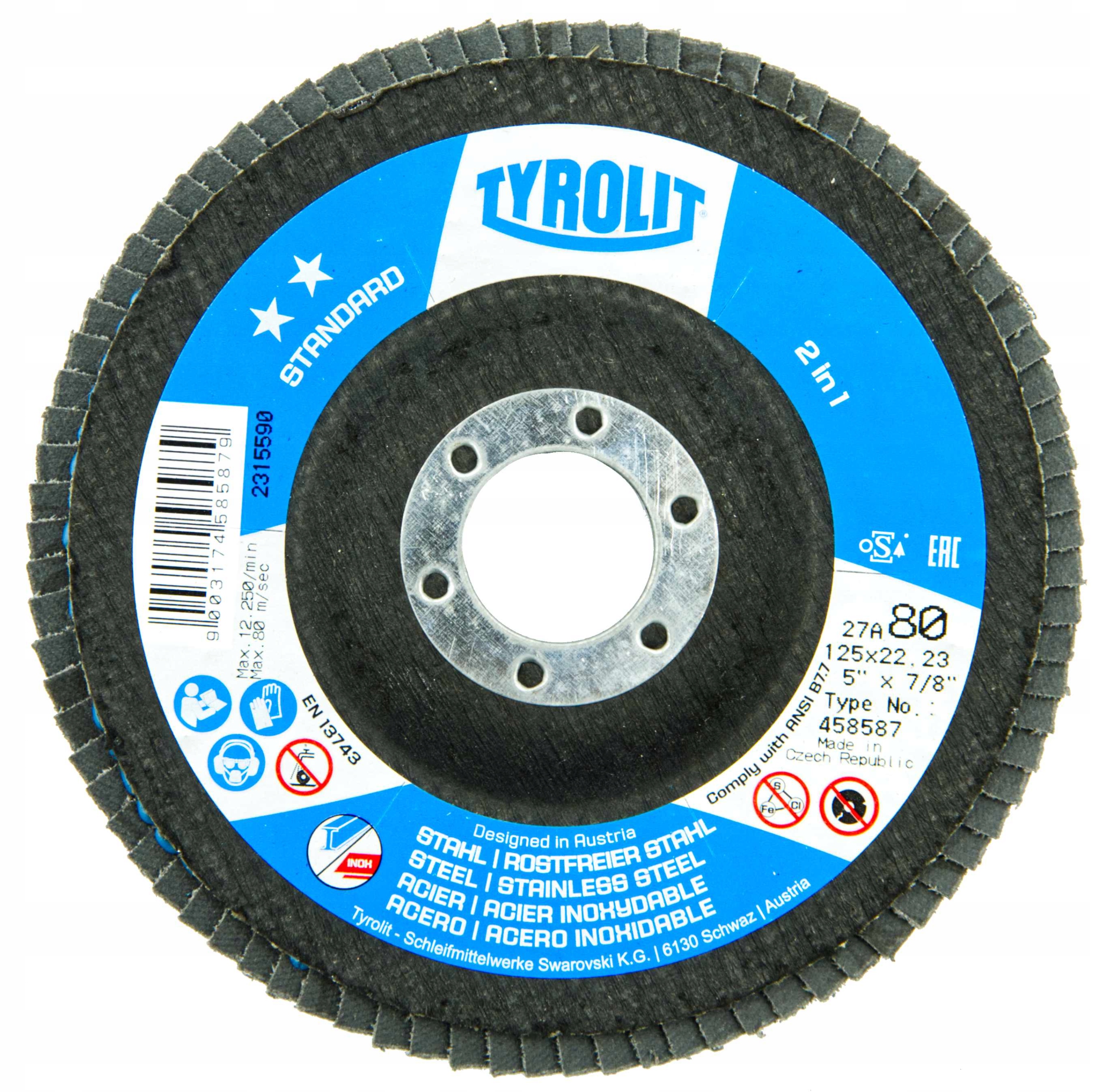 

Tarcza listkowa P80 Cyrkon Lamelka do stali inox